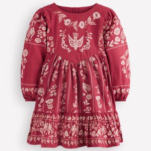 Celia Wing Sleeve Dress-Port Bird Print