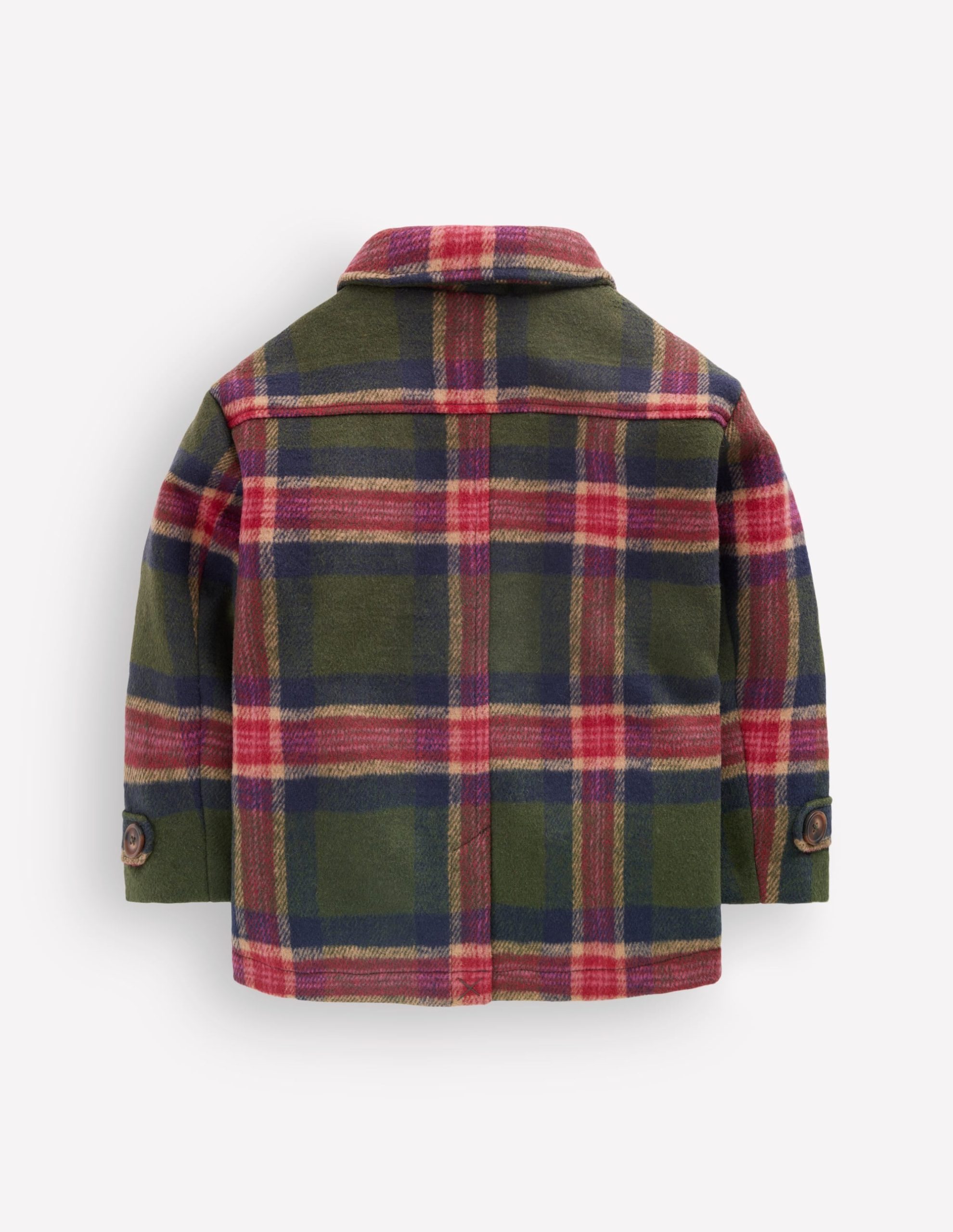 Wool Check Coat-Green Check - Image 7