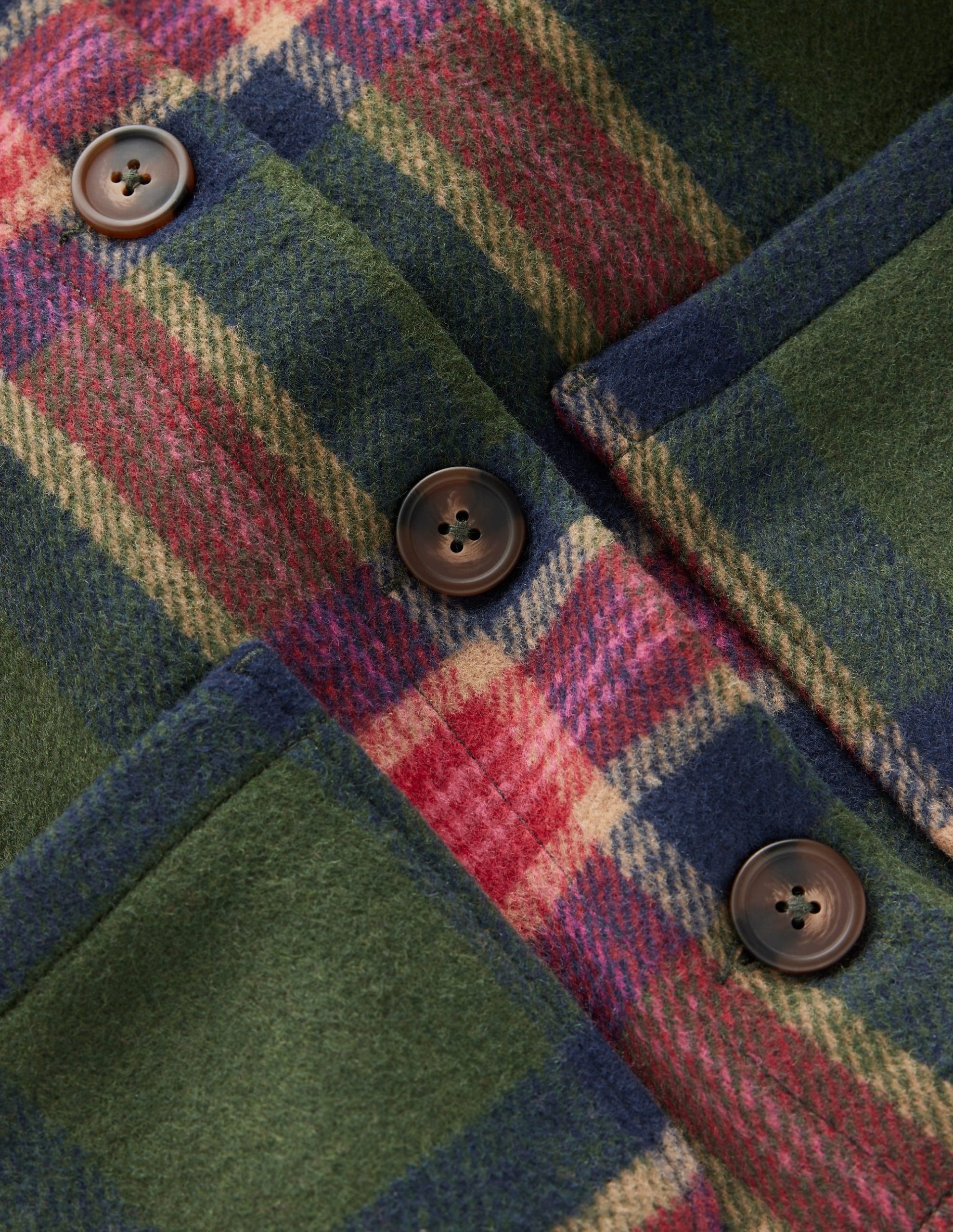 Wool Check Coat-Green Check - Image 8