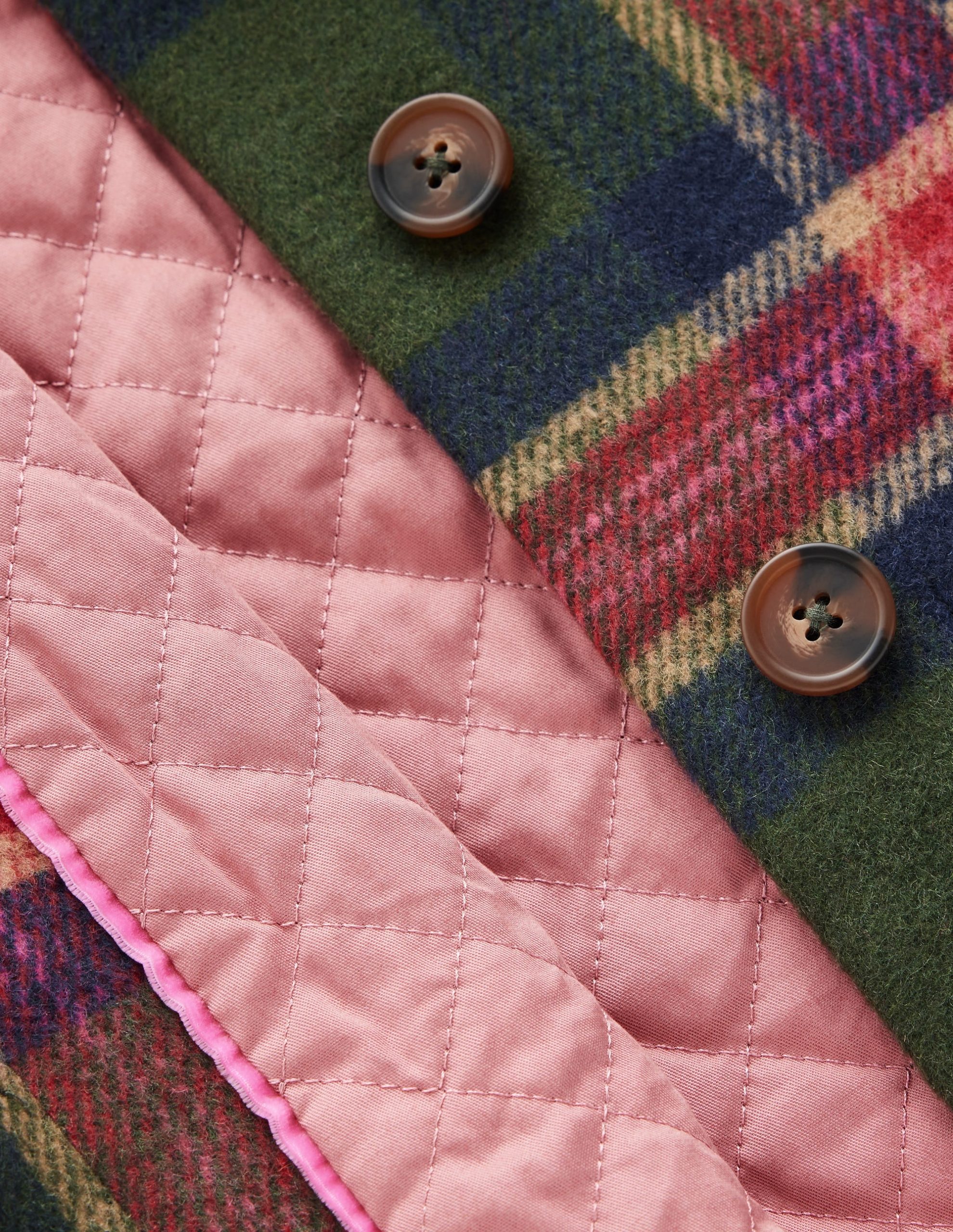 Wool Check Coat-Green Check - Image 9