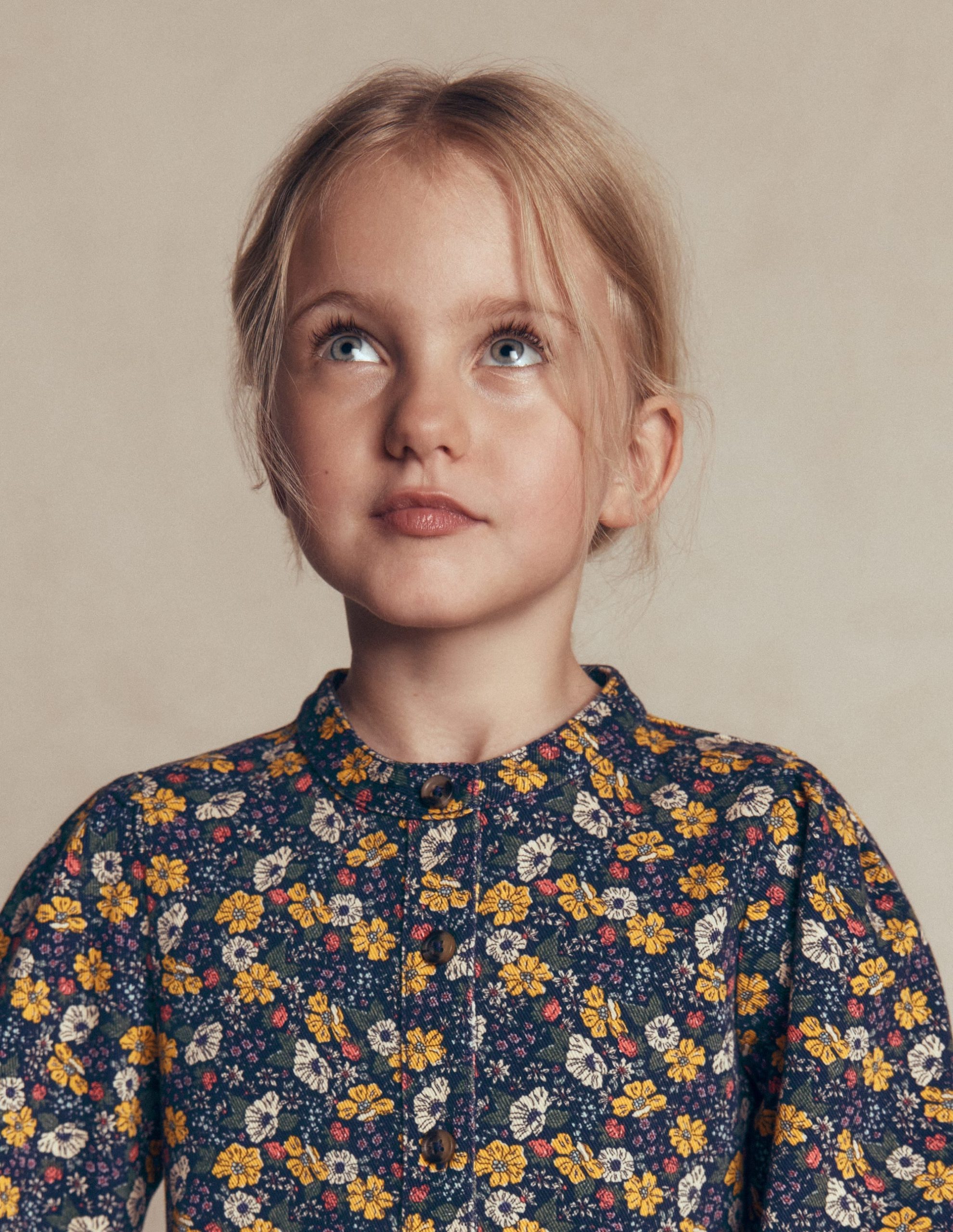 Betsy Woven Puff Sleeve Dress-Navy Floral - Image 2
