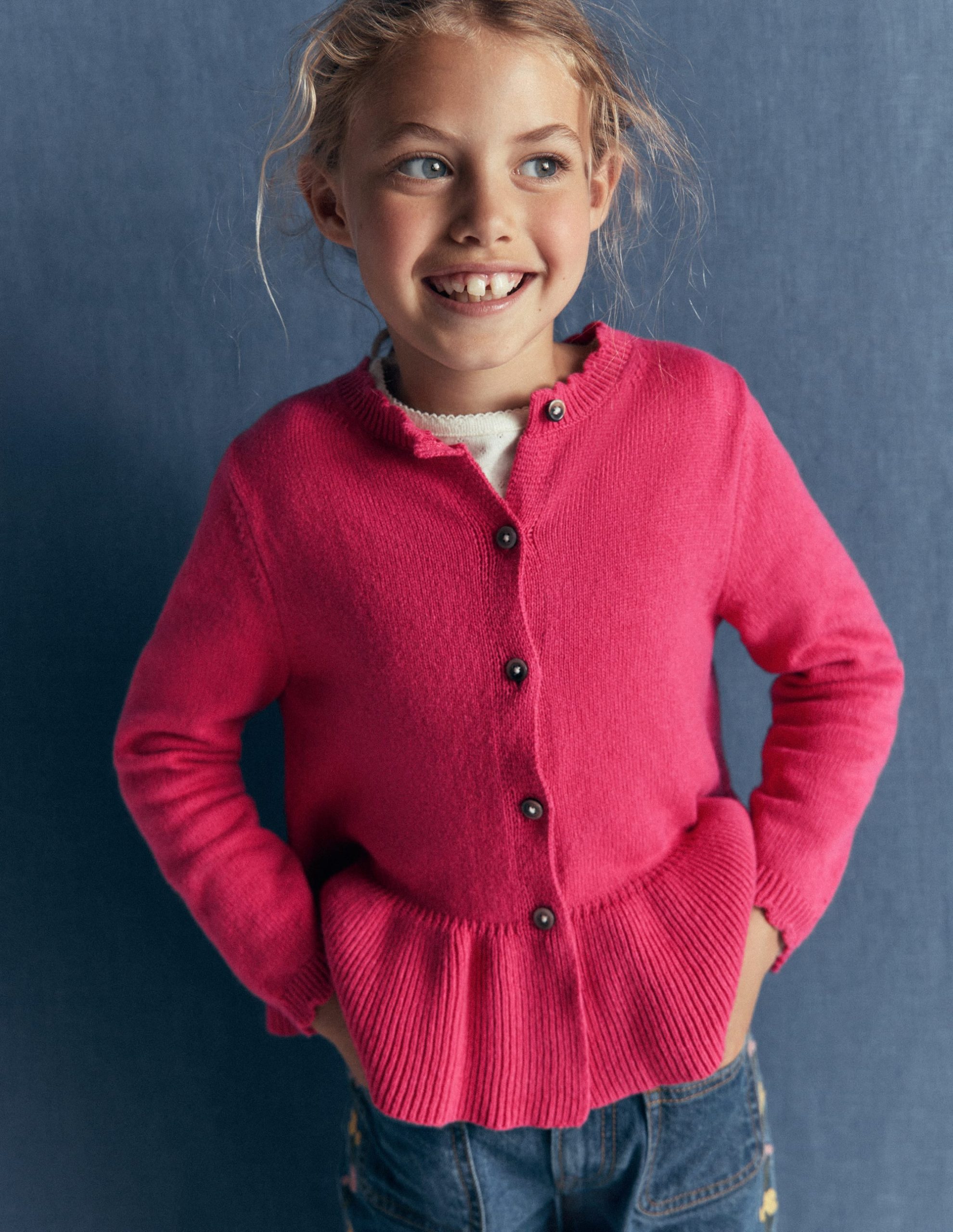 Pretty Peplum Cardigan-Rose Sparkle