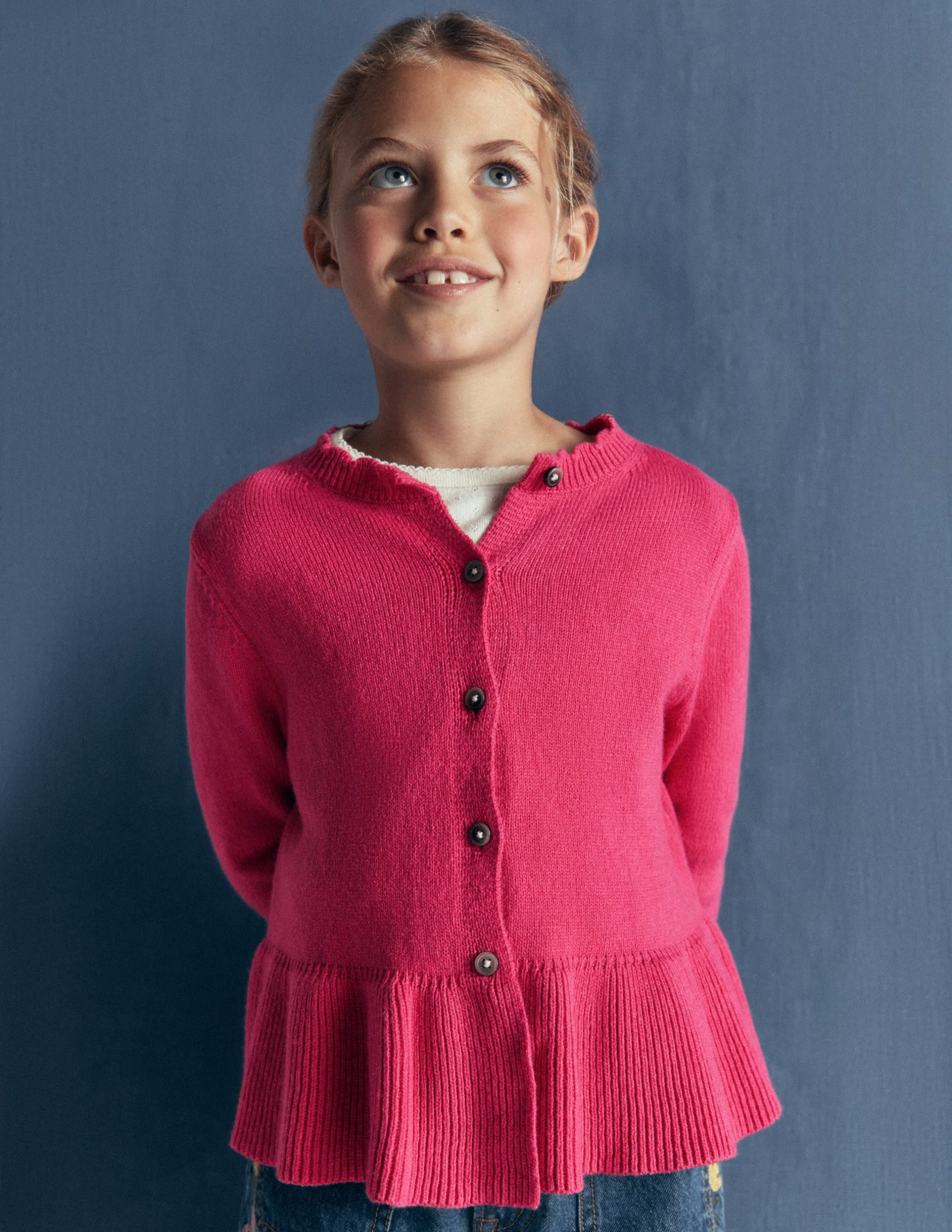 Pretty Peplum Cardigan-Rose Sparkle - Image 2