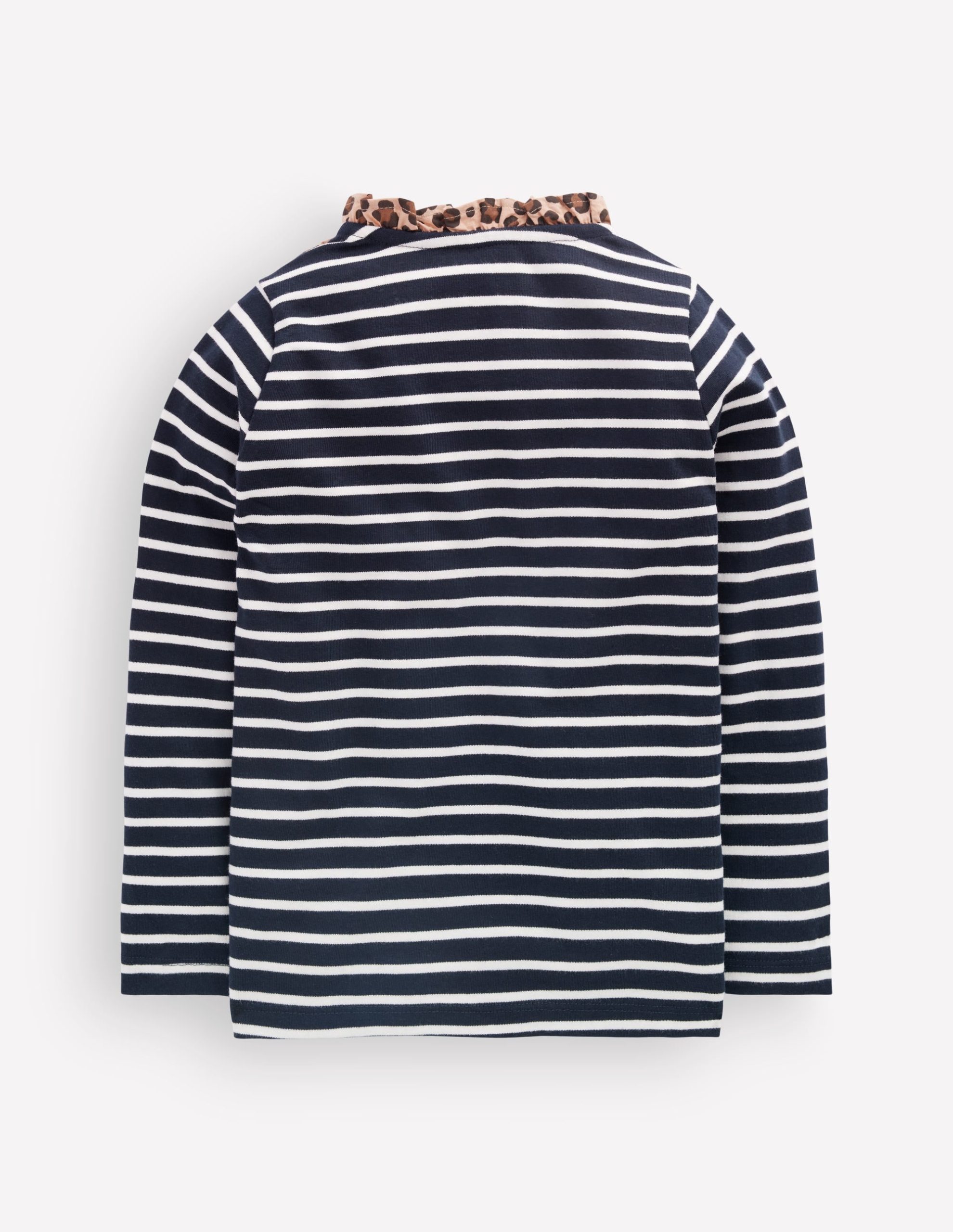 Frill Neck Breton-Navy/ Soft Ivory Stripe - Image 3
