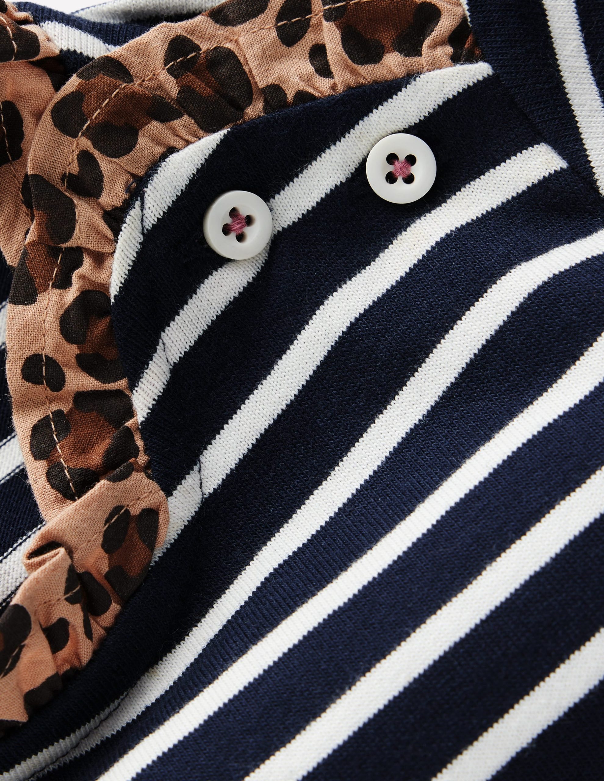 Frill Neck Breton-Navy/ Soft Ivory Stripe - Image 2
