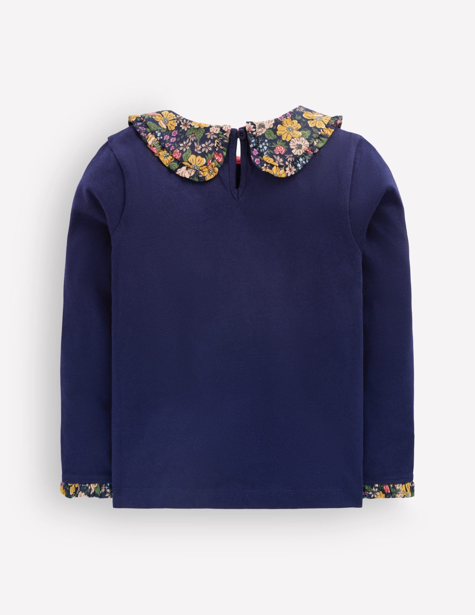 Collared Breton Jersey Top-College Navy Floral - Image 3