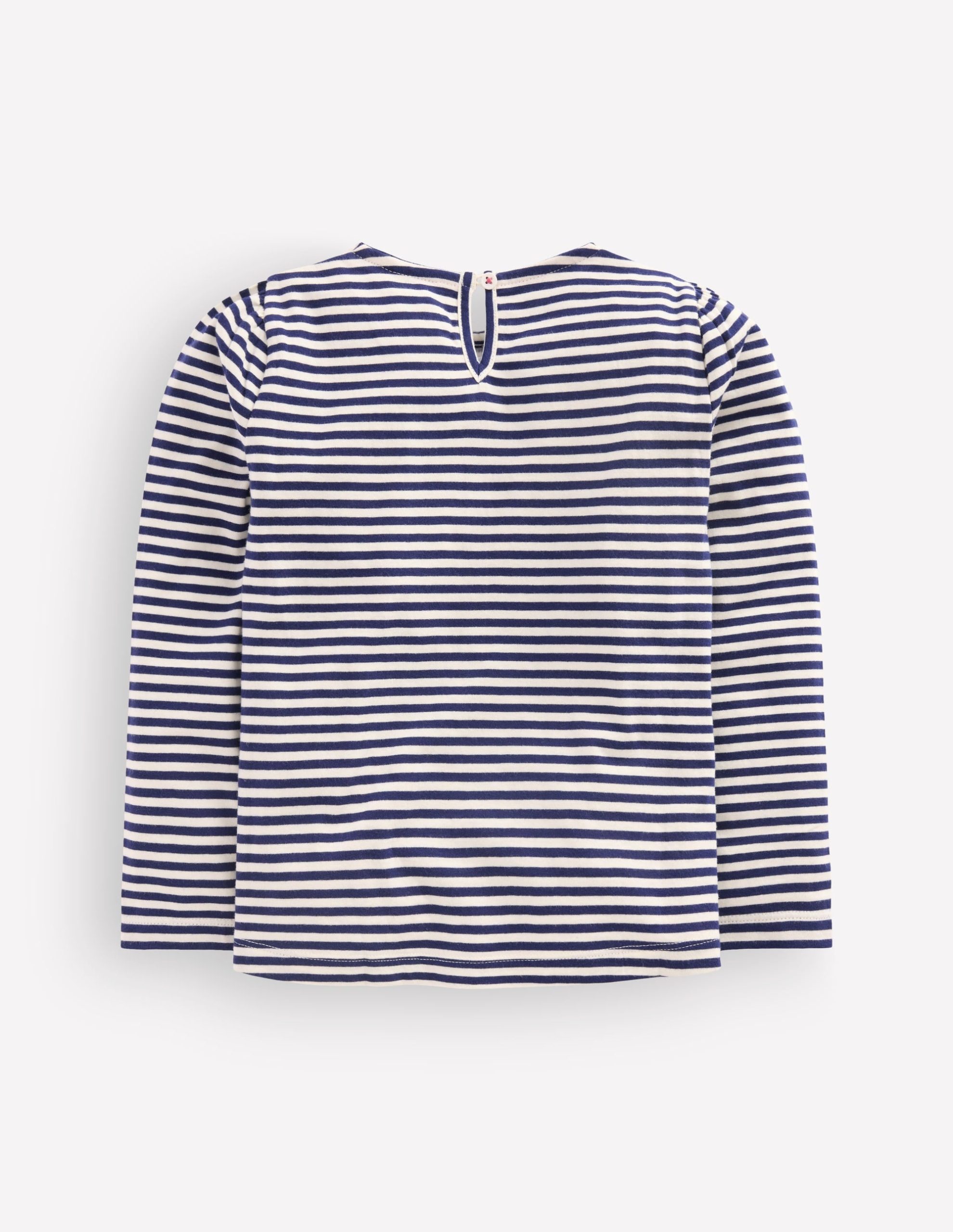 Rib Bow Trim Top-Navy Stripe - Image 3