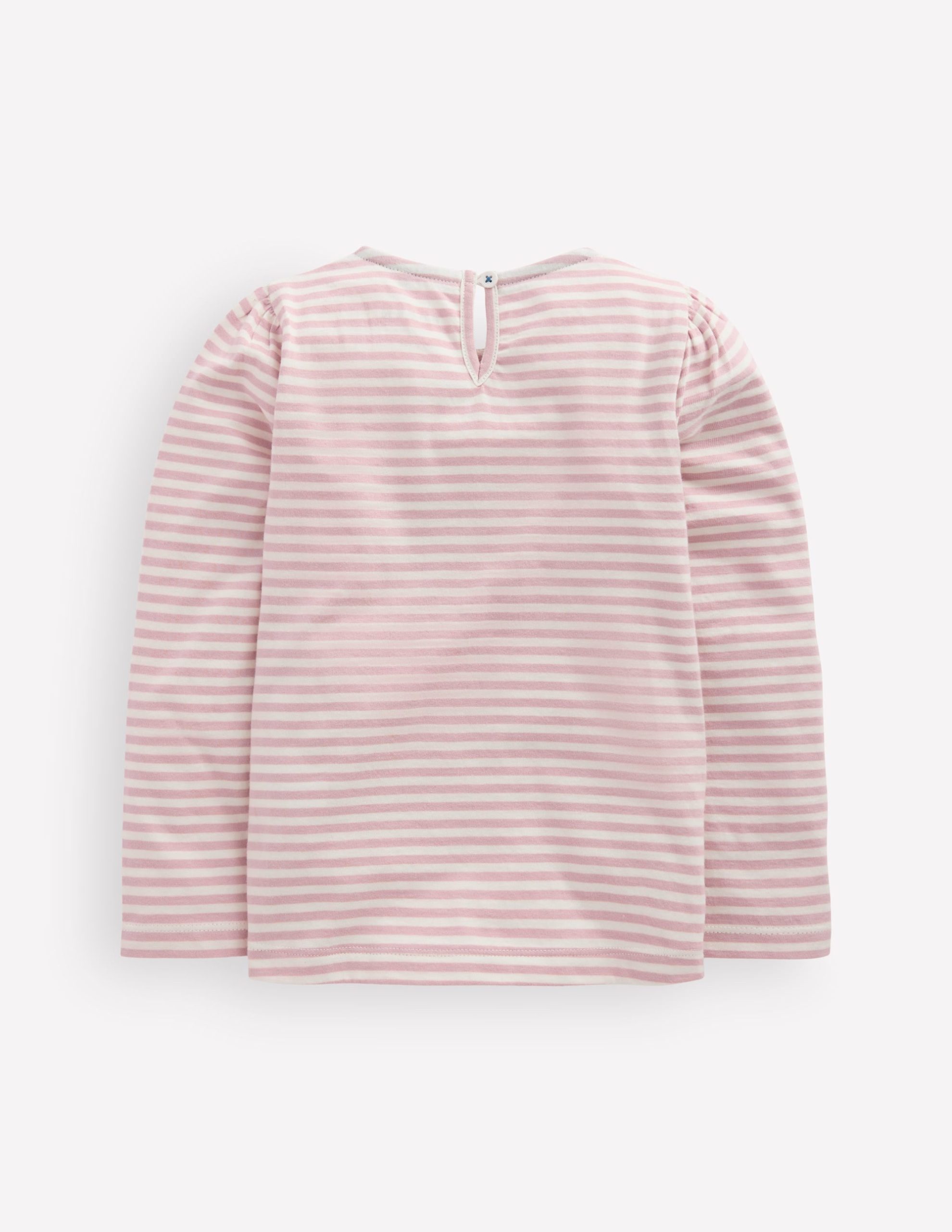 Rib Bow Trim Top-Pink Stripe - Image 3