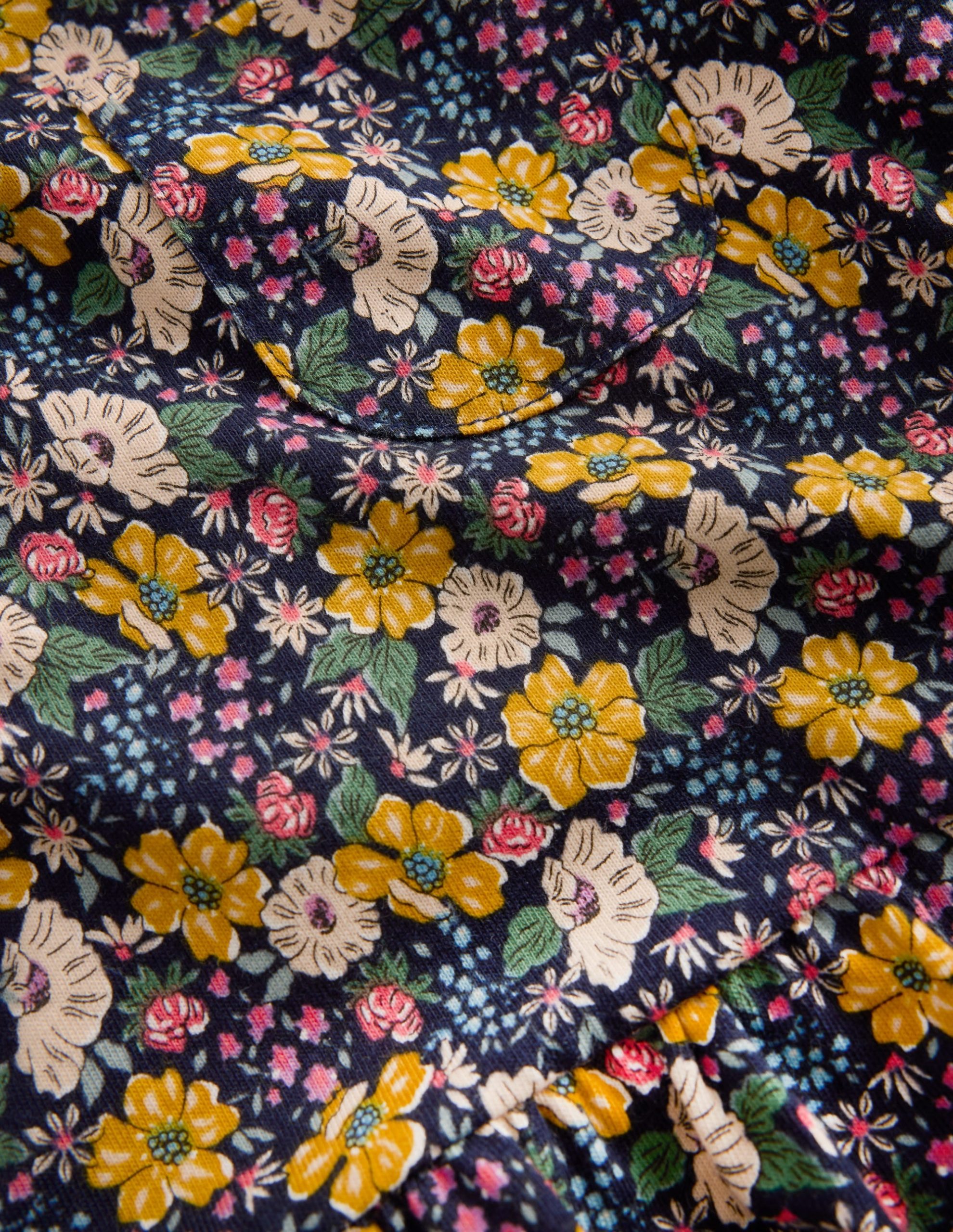Long Sleeve Peplum Top-Navy Floral - Image 2