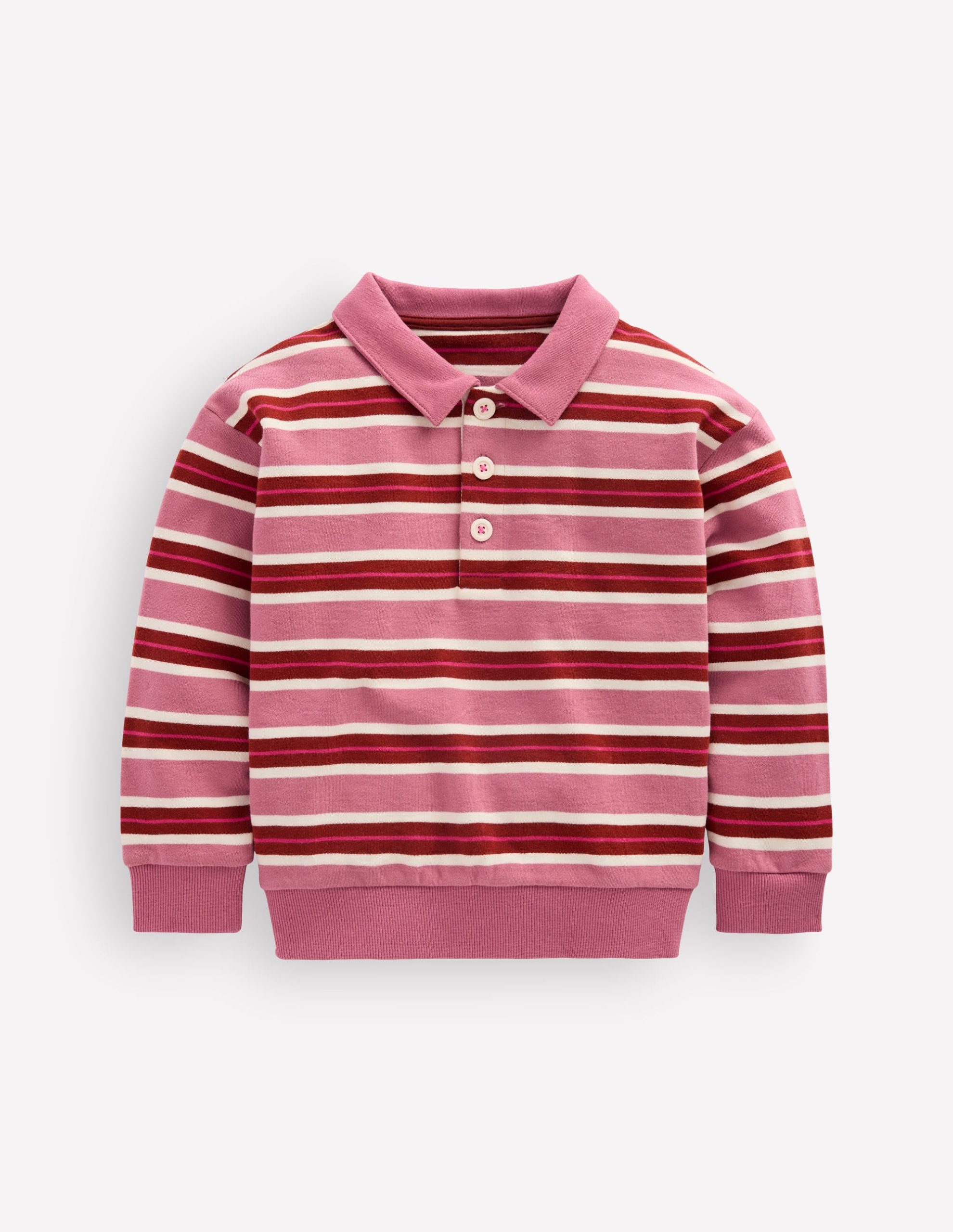 Stripe Collar Sweatshirt-Pink Stripe - Image 3