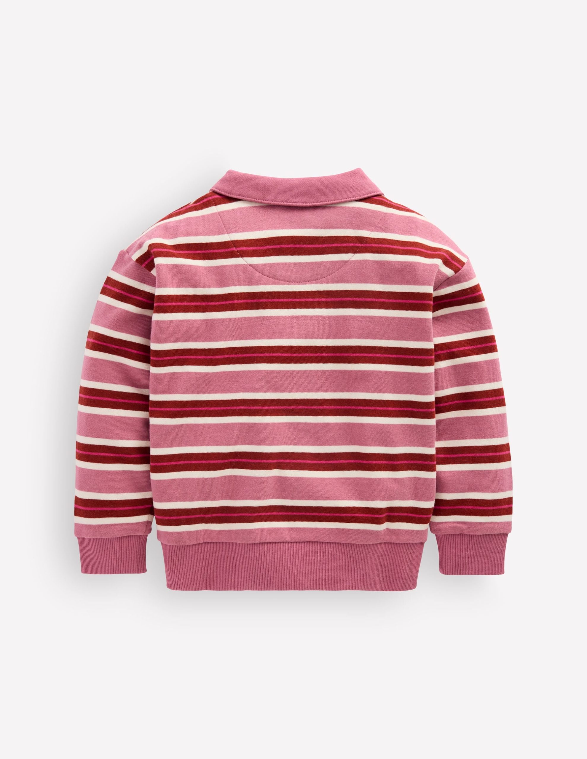 Stripe Collar Sweatshirt-Pink Stripe - Image 4