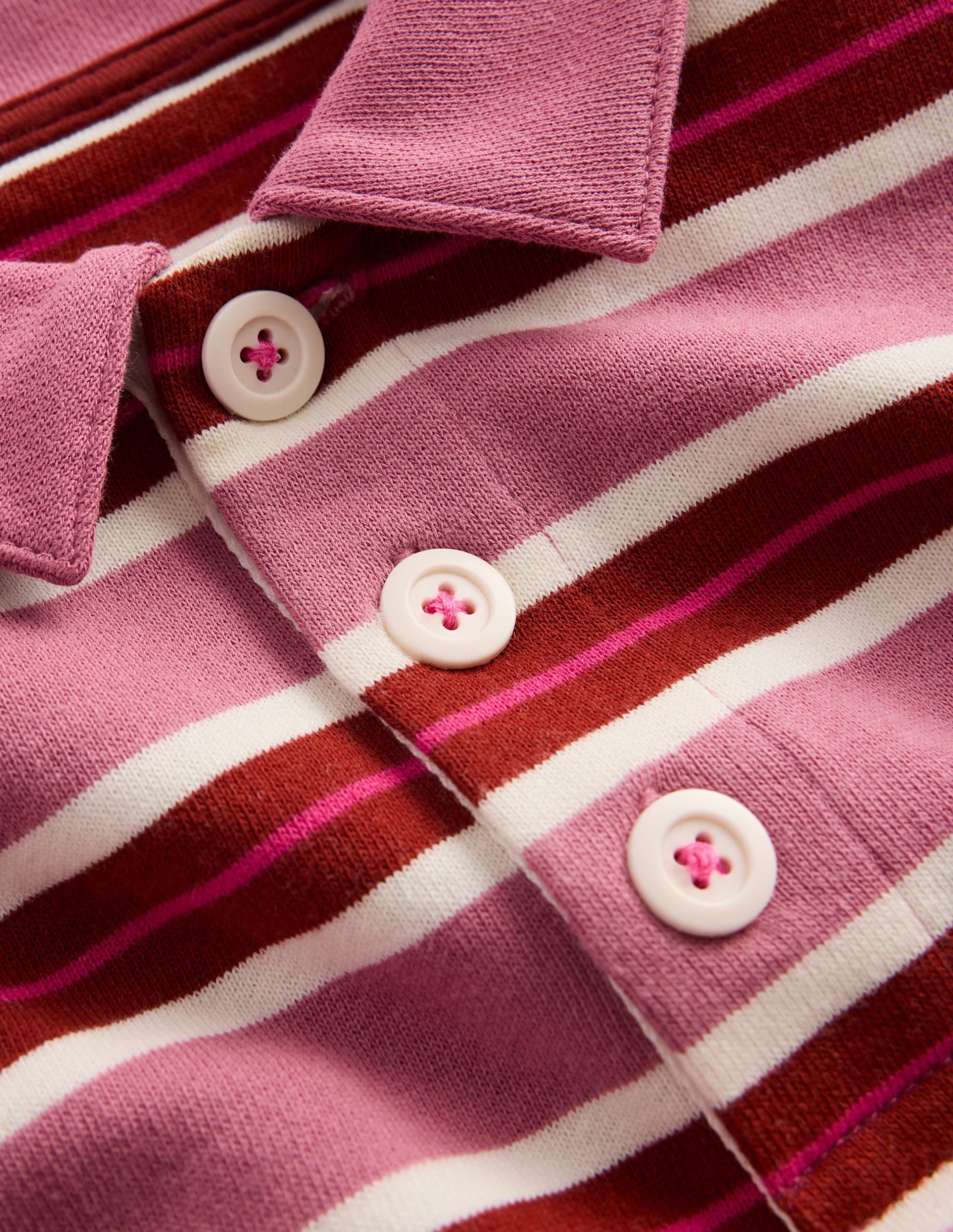 Stripe Collar Sweatshirt-Pink Stripe - Image 5