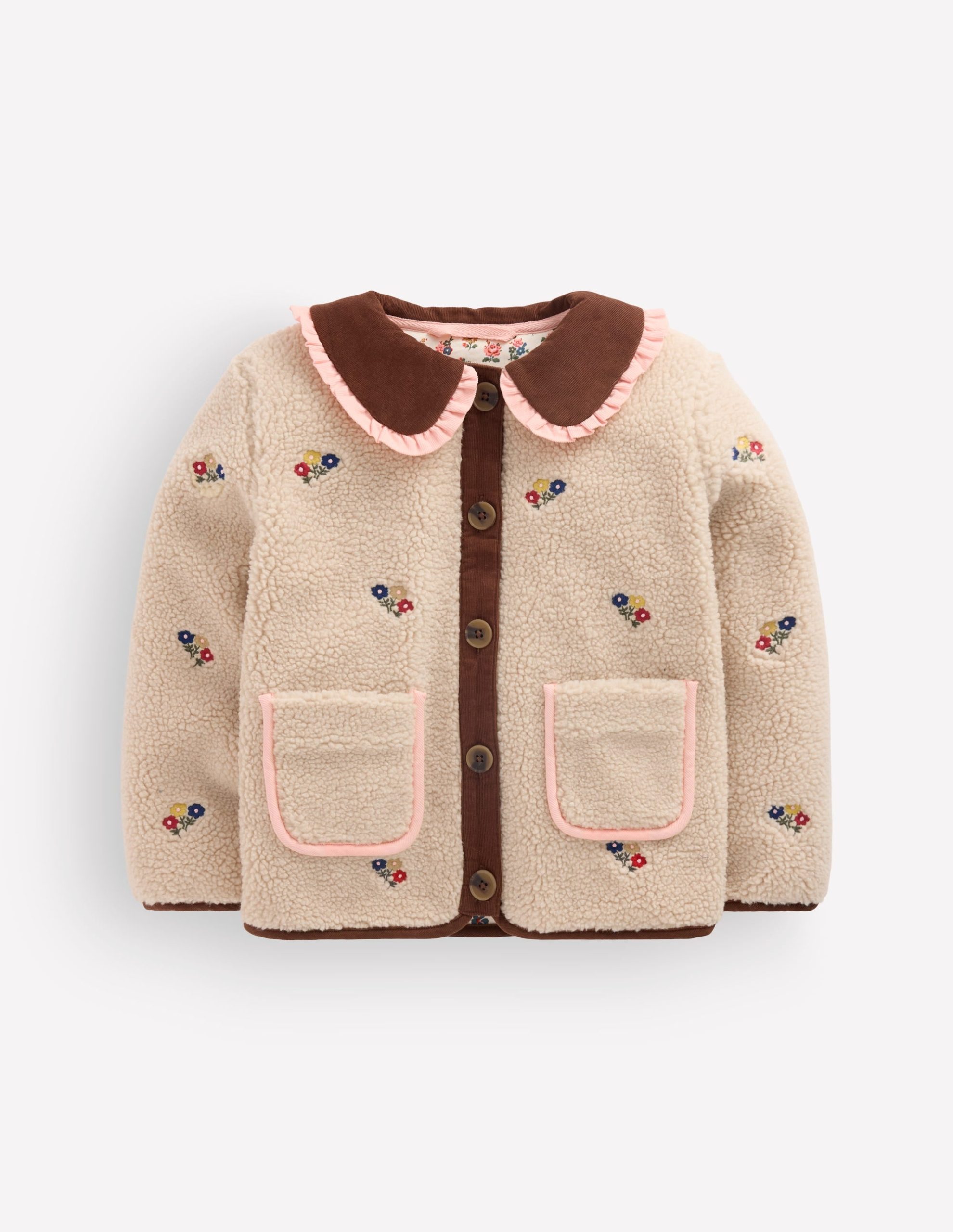 Embroidered Borg Jacket-Ivory Embroidery - Image 5