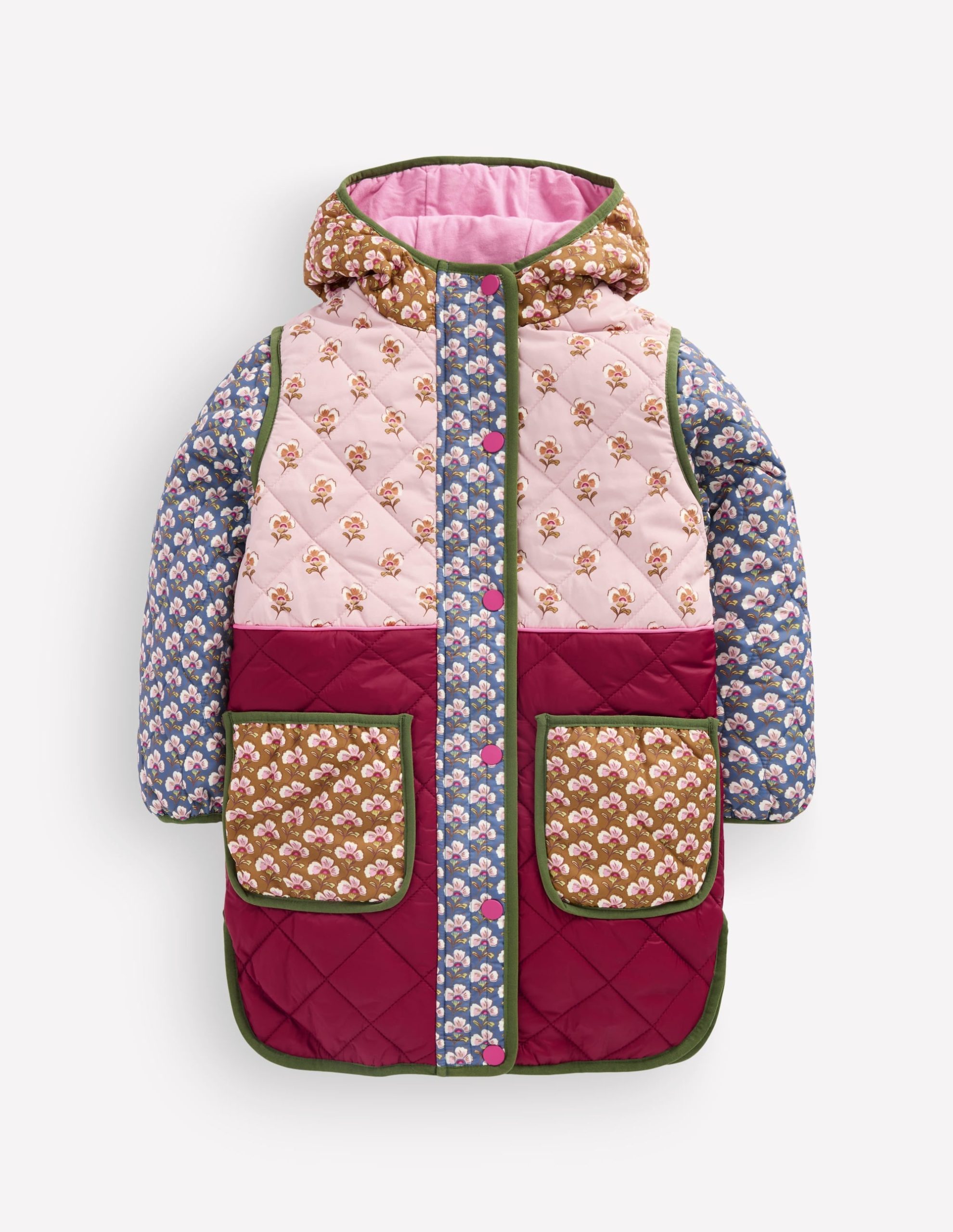 Longline Quilted Jacket-Hotchpotch Floral - Image 3