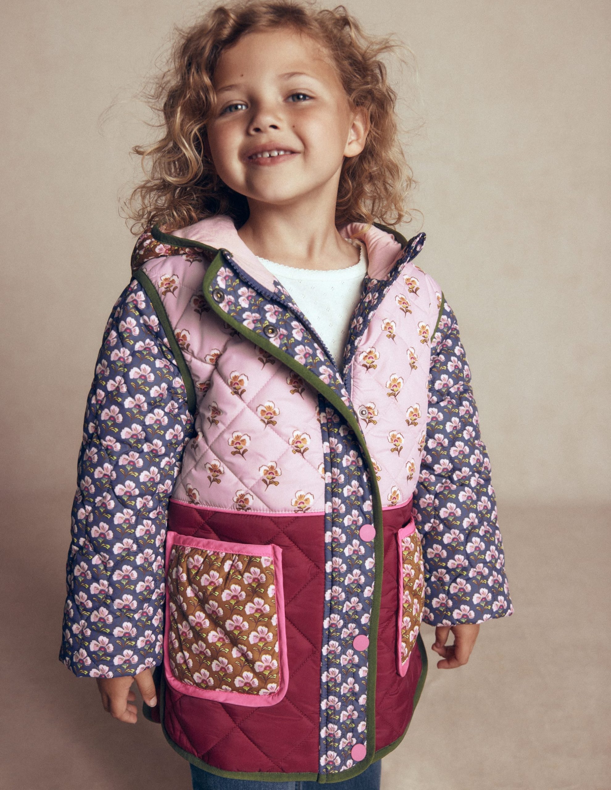 Longline Quilted Jacket-Hotchpotch Floral - Image 2
