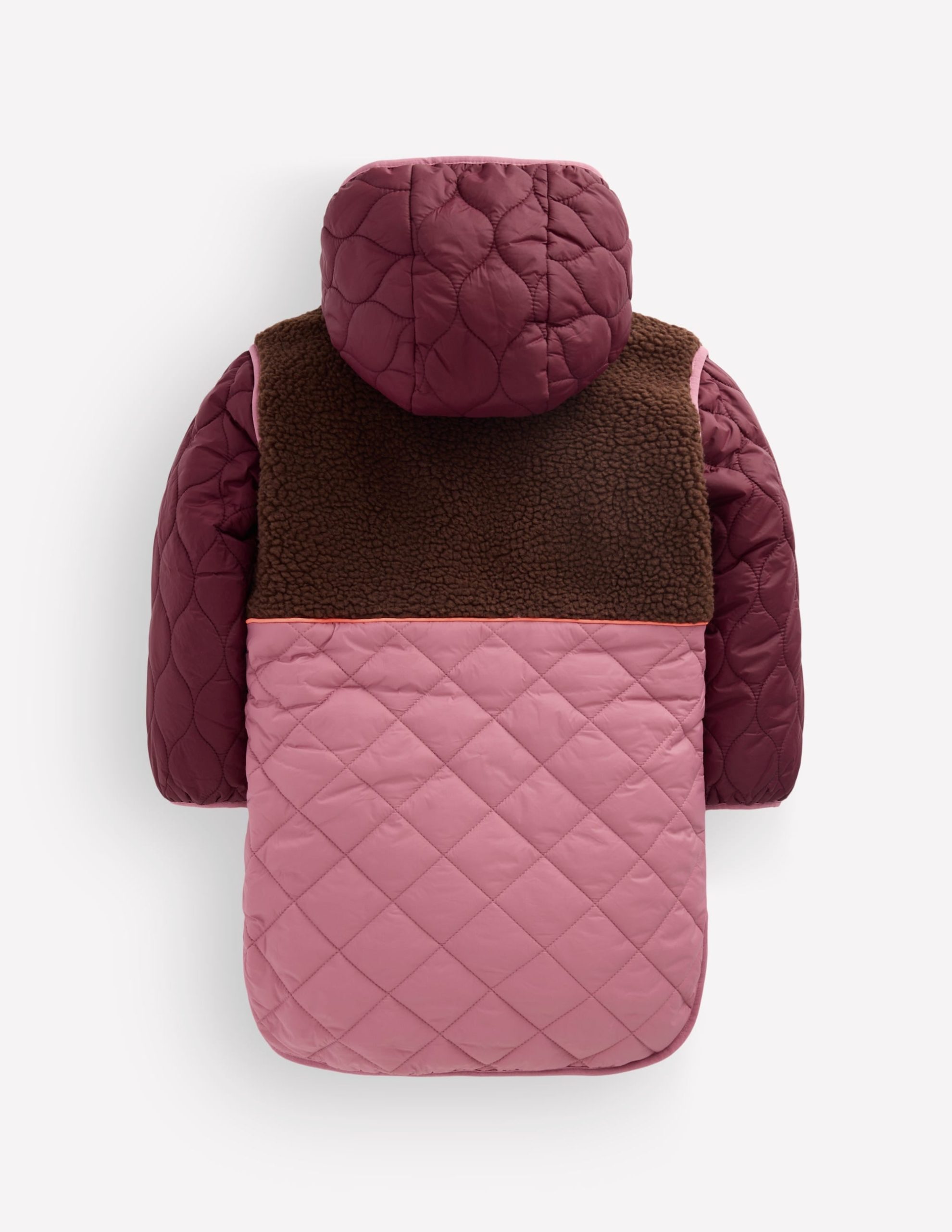 Longline Quilted Jacket-Maroon Banner Multi - Image 2
