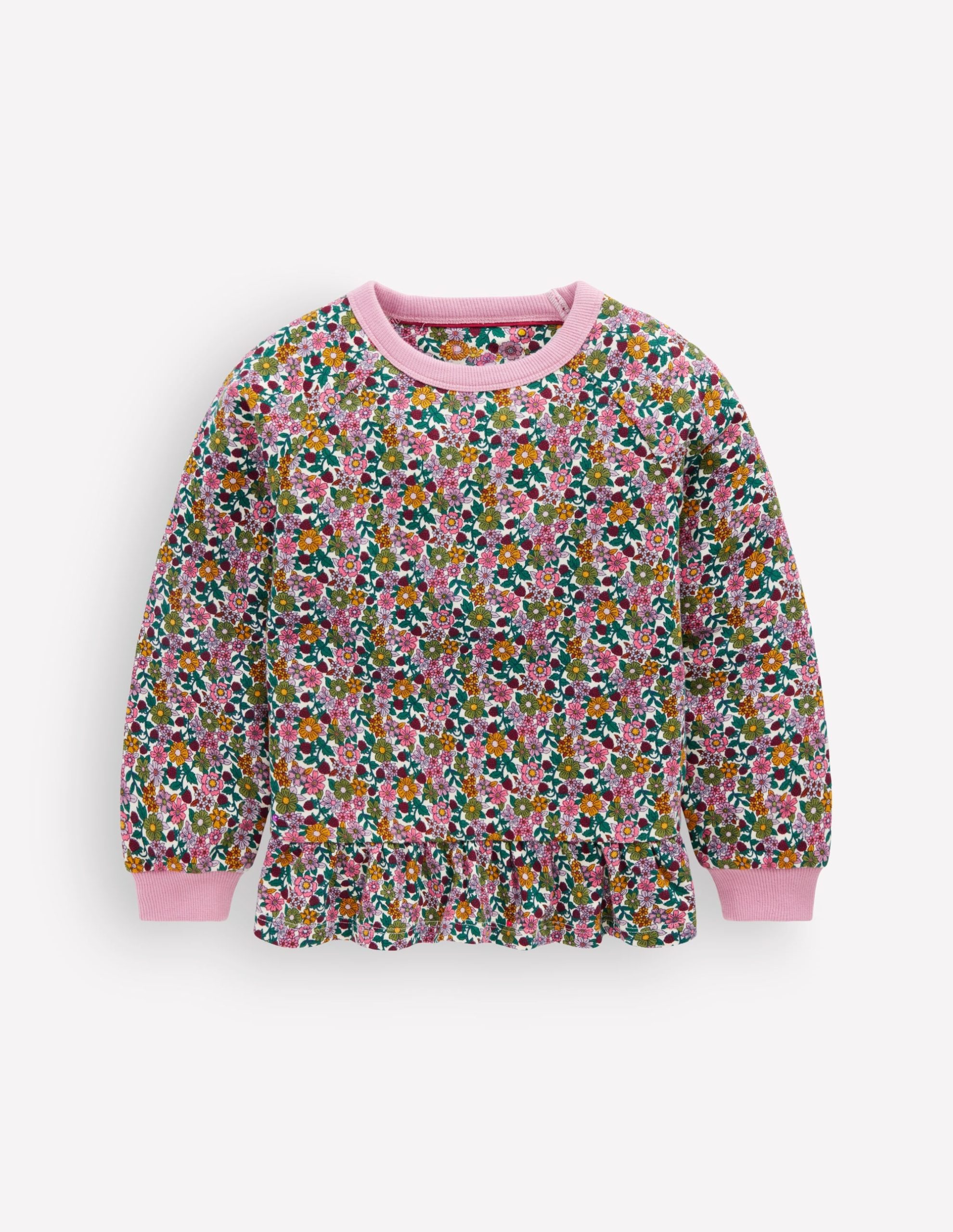 Peplum Sweatshirt-Multi Floral