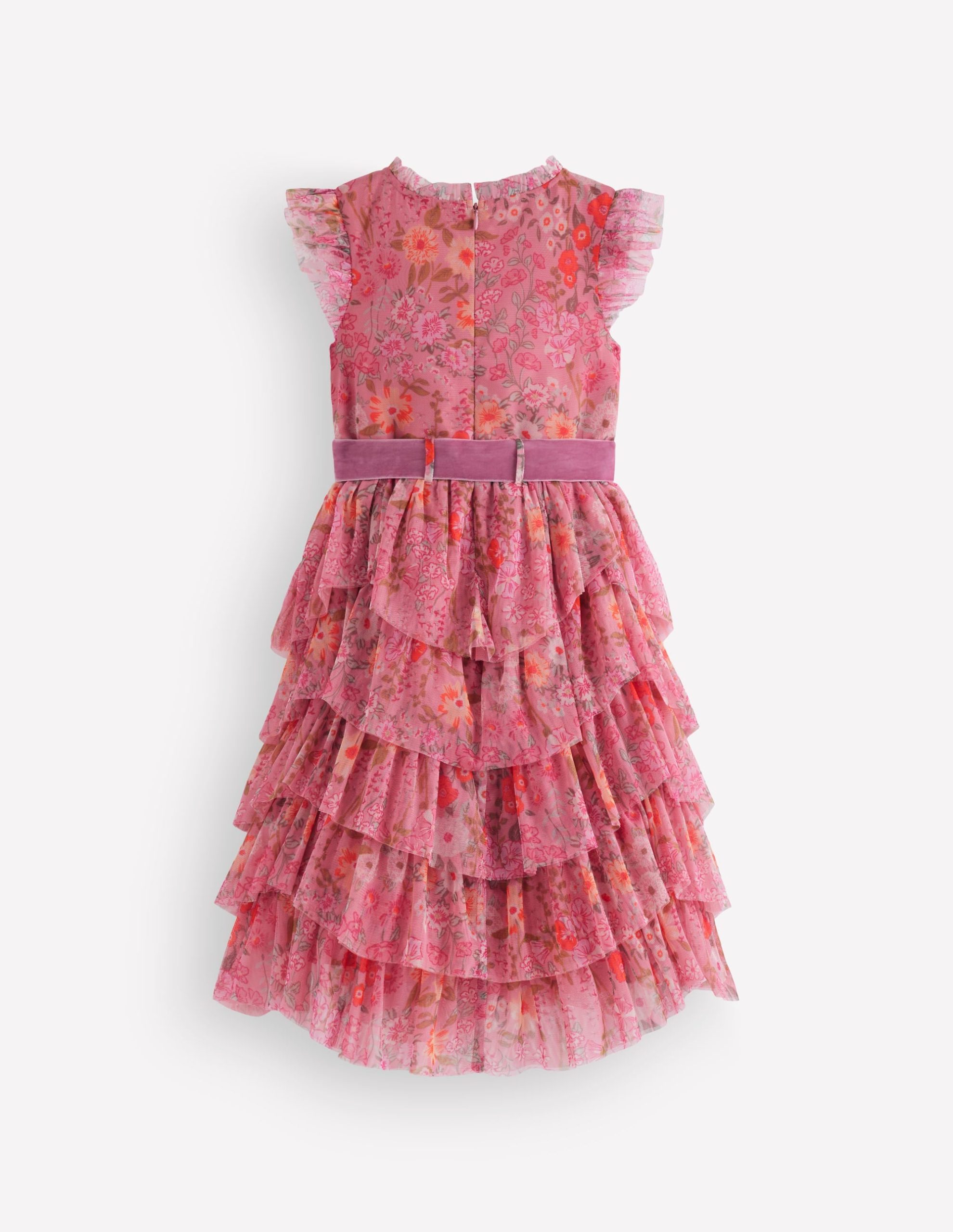 Tiered Tulle Dress-Pink Wildflowers - Image 3
