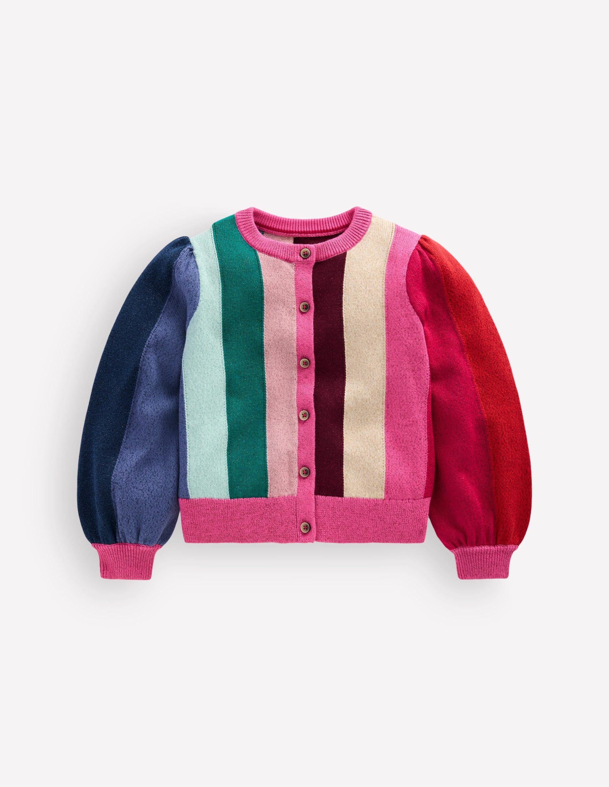 Sparkle Party Cardigan-Rainbow Sparkle Stripe