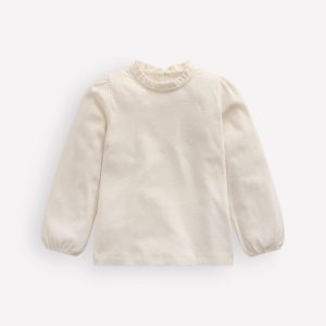 Frill Pointelle Top-Ivory