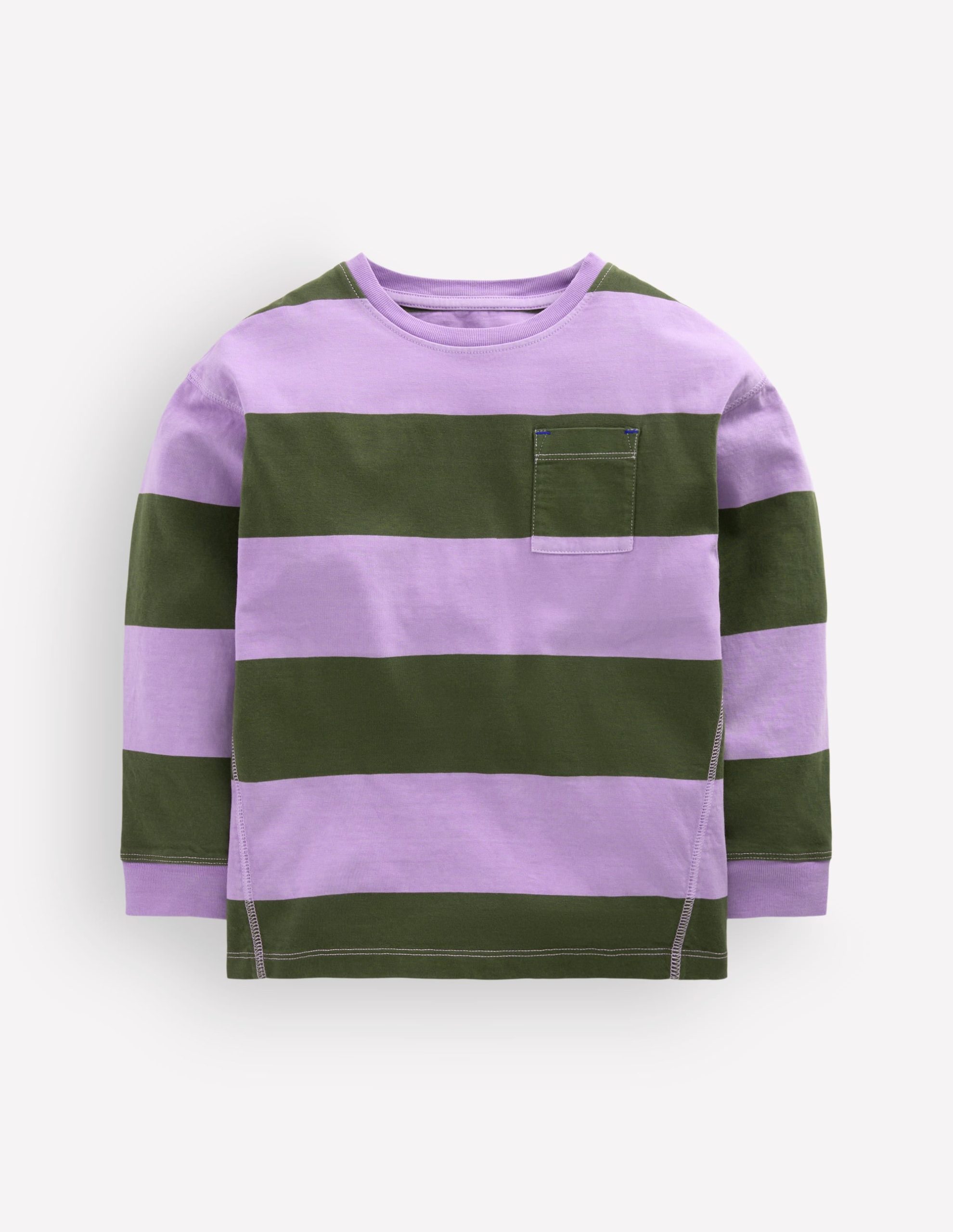 Long Sleeve Garment Dye Tee-Brunswick Green/Floral Purple - Image 2