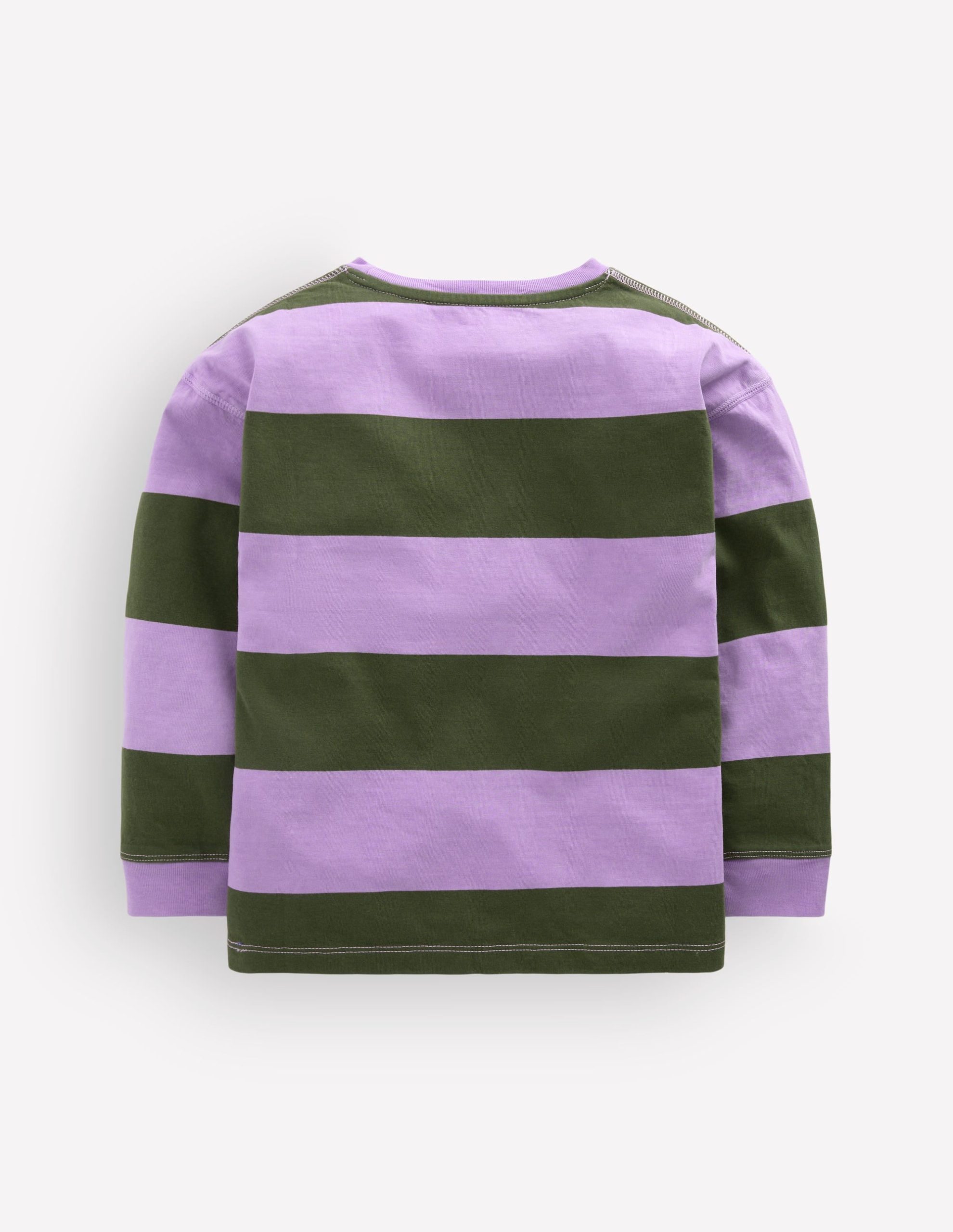 Long Sleeve Garment Dye Tee-Brunswick Green/Floral Purple - Image 3