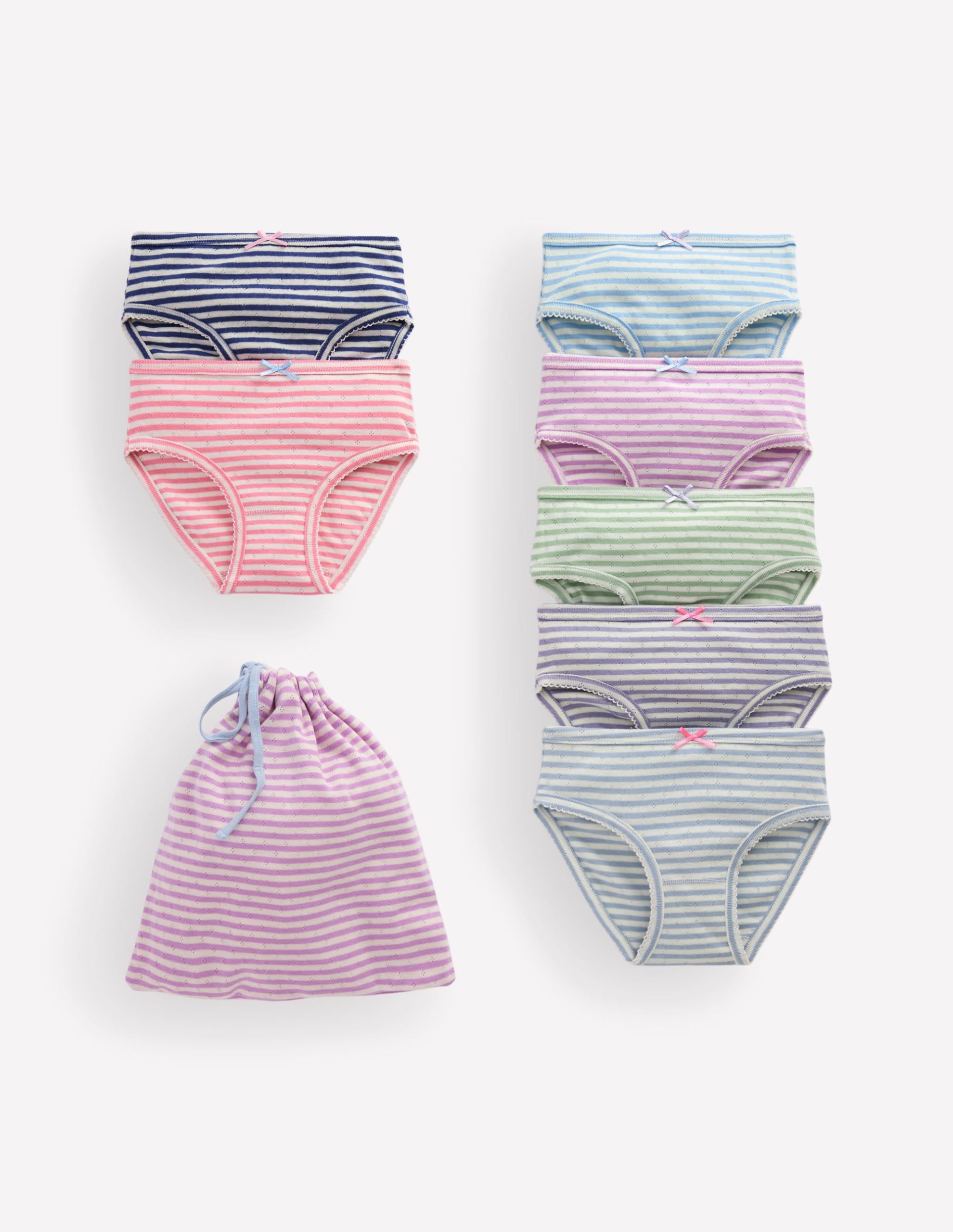 7-pack Pointelle Underwear-Multi Stripes
