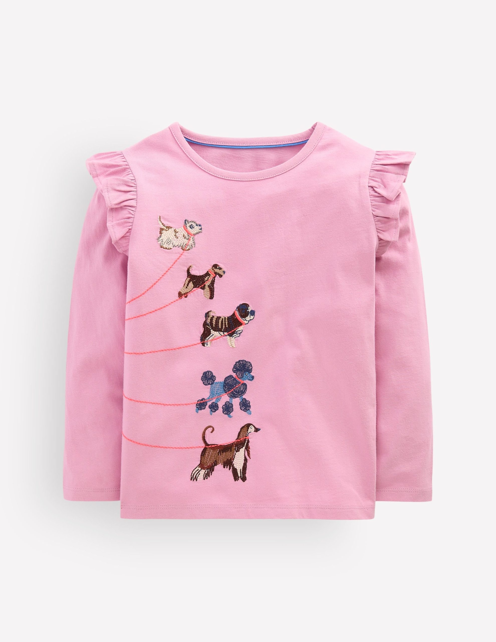 Long Sleeve Superstitch Tee-Soft Lavender Dogs