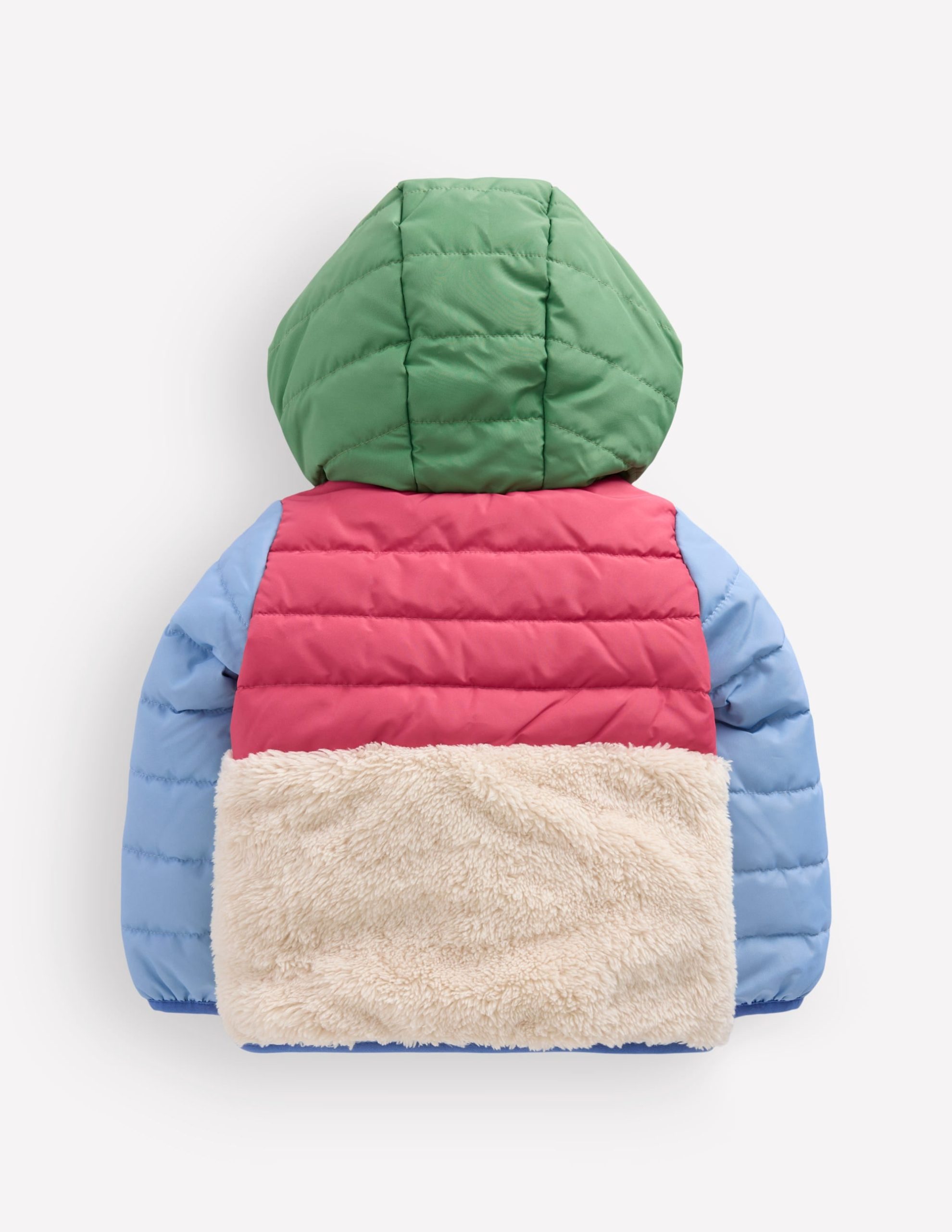 Boys Mixed Borg Jacket-Multi Colourblock - Image 2