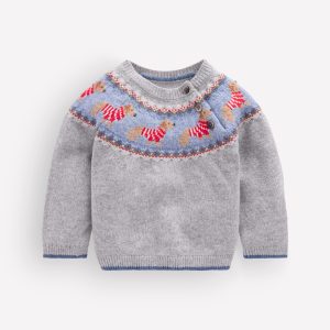 Fair isle Sweater-Grey Marl Puppy