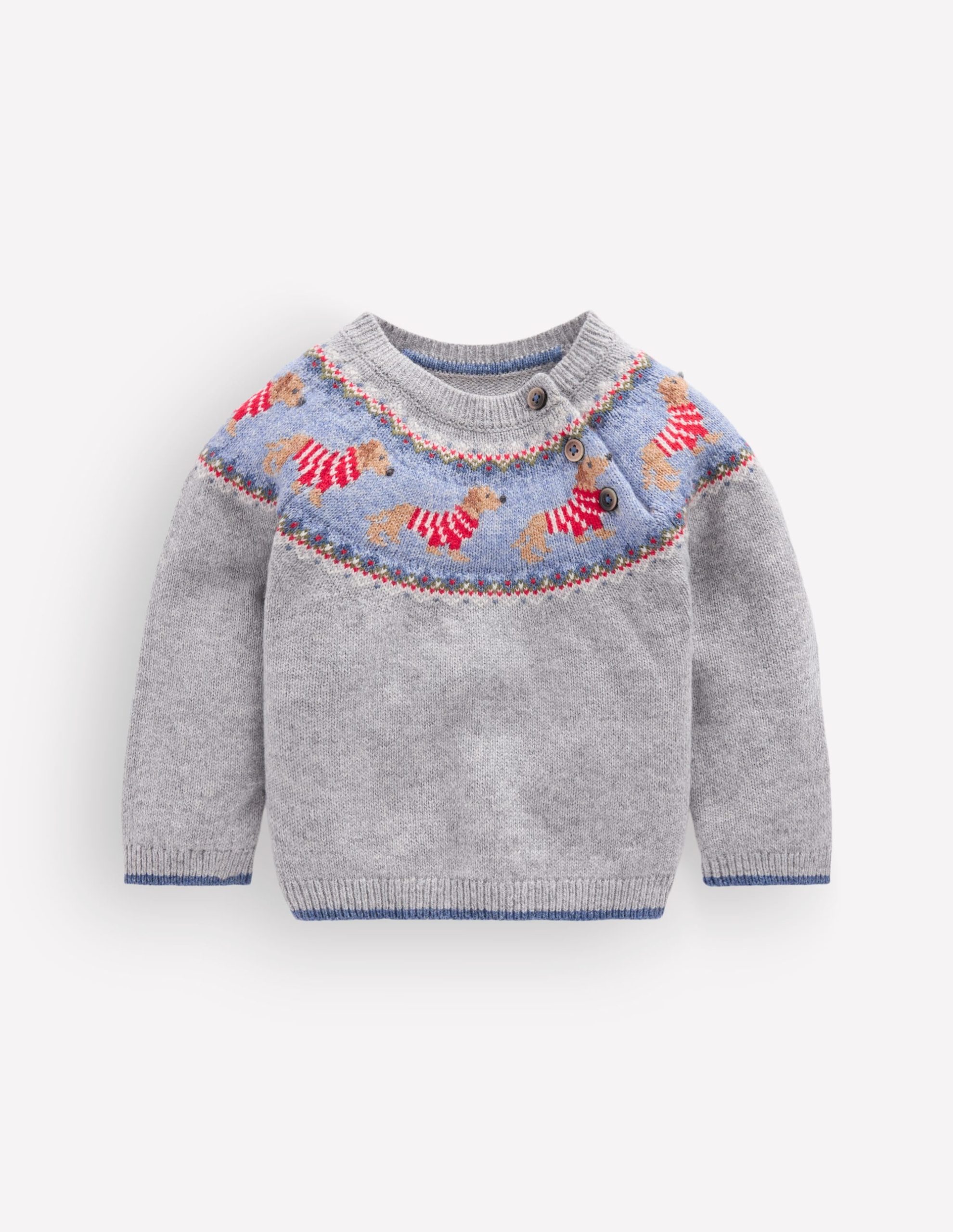 Fair isle Sweater-Grey Marl Puppy