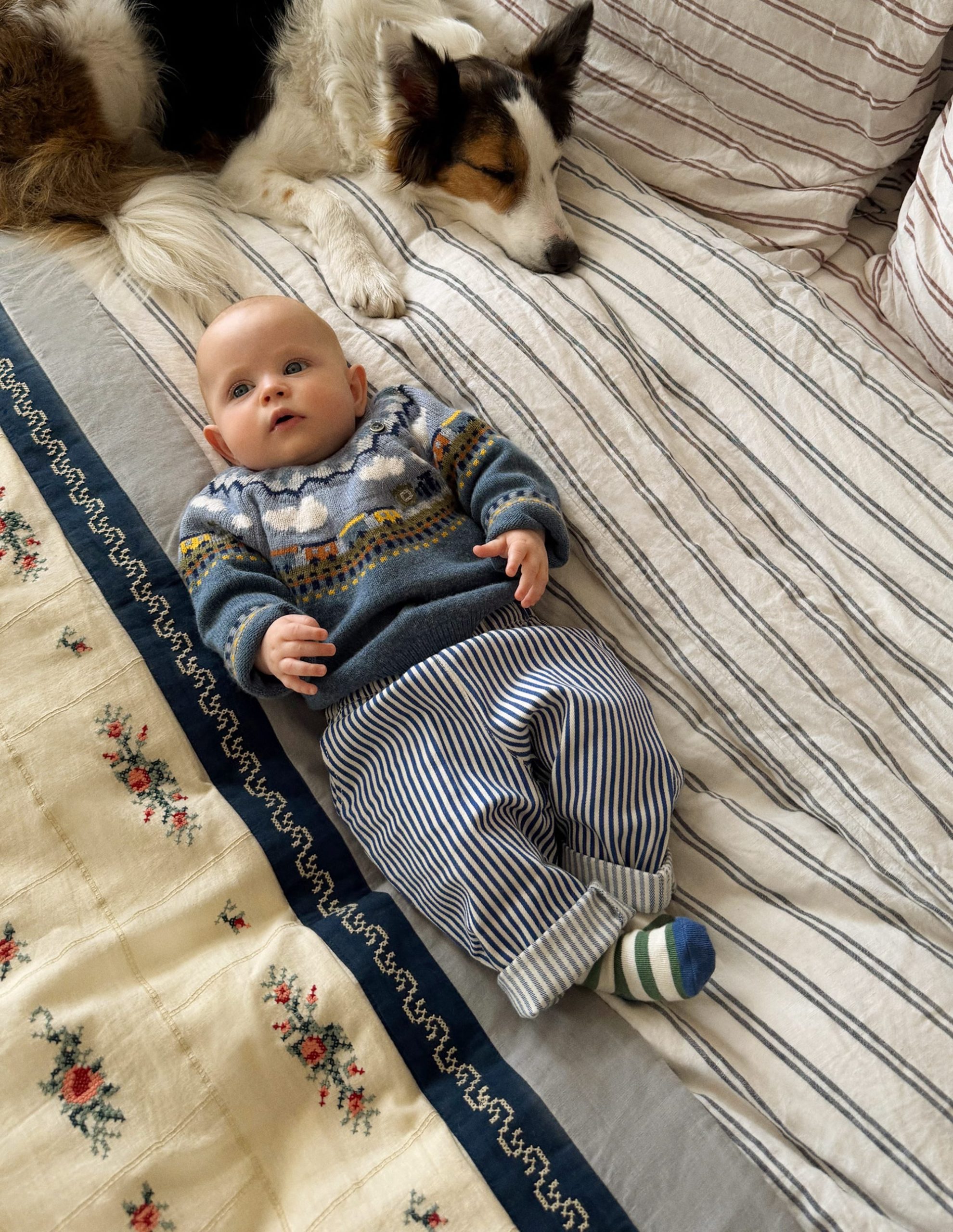 Fair isle Sweater-Glacier Blue Marl Train - Image 4