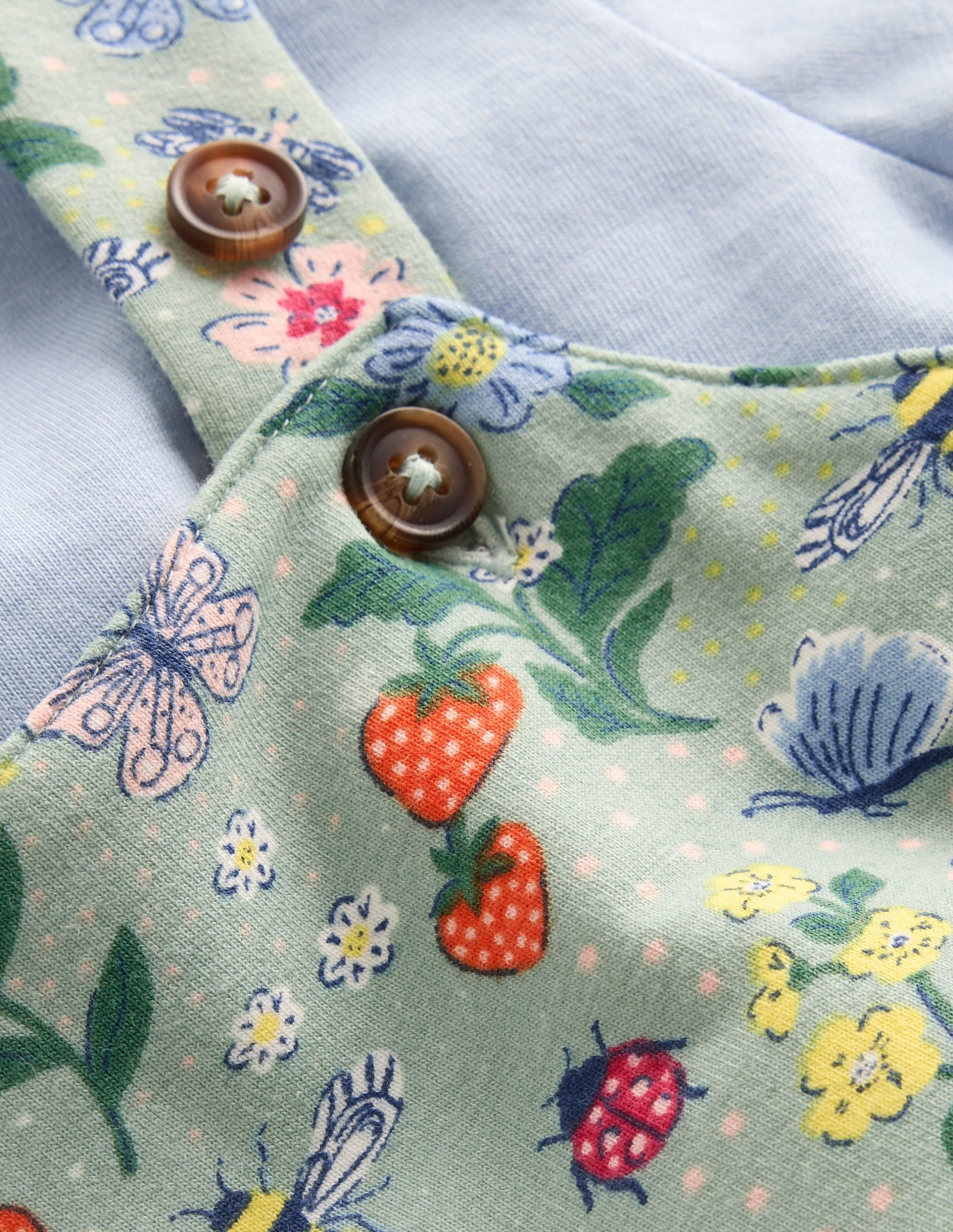 Jersey Overalls Set-Green Bee Garden - Image 3