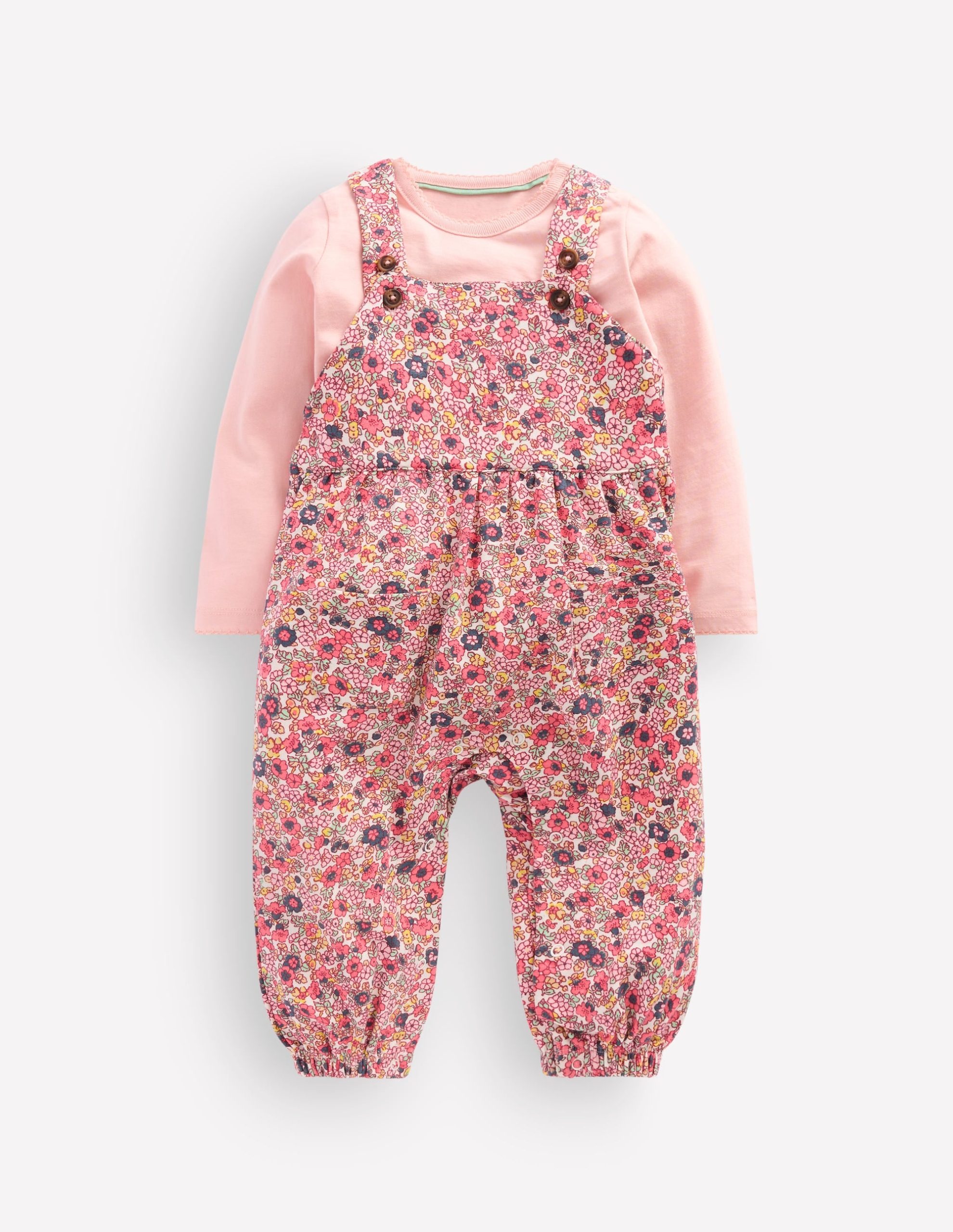 Jersey Overalls Set-Multi Ditsy Floral
