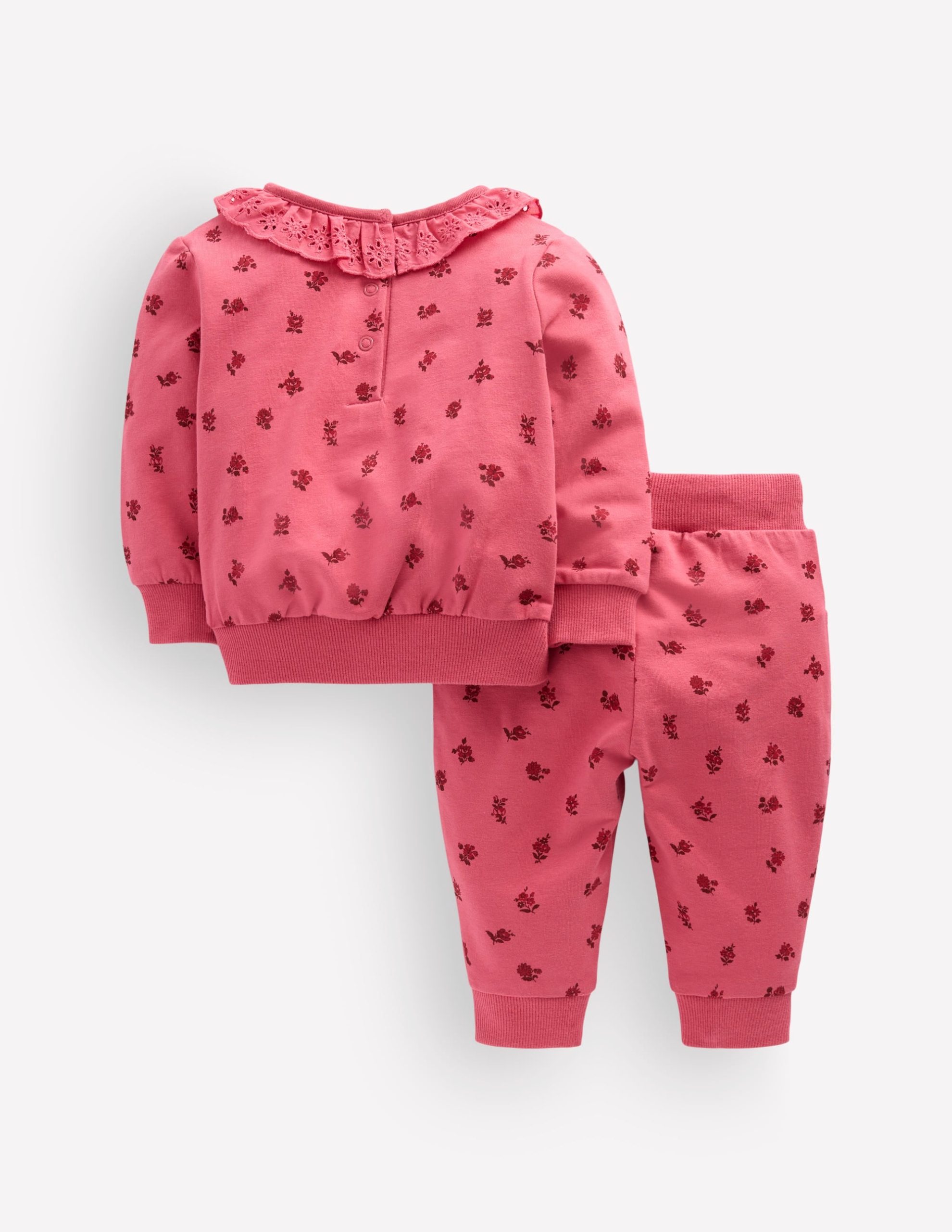 Ruffle Neck Sweatshirt Set-Holly Berry Vintage Rose - Image 2