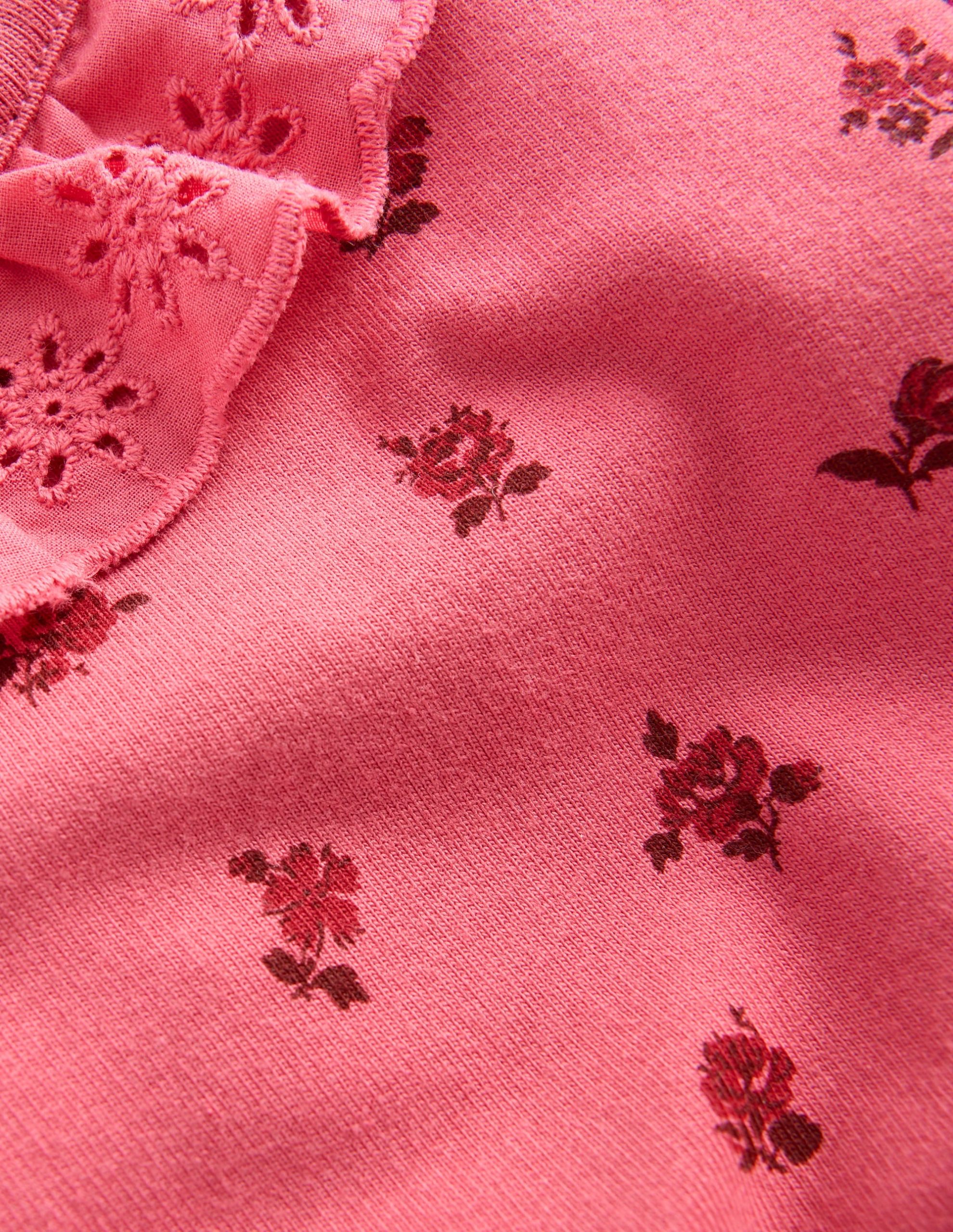 Ruffle Neck Sweatshirt Set-Holly Berry Vintage Rose - Image 3