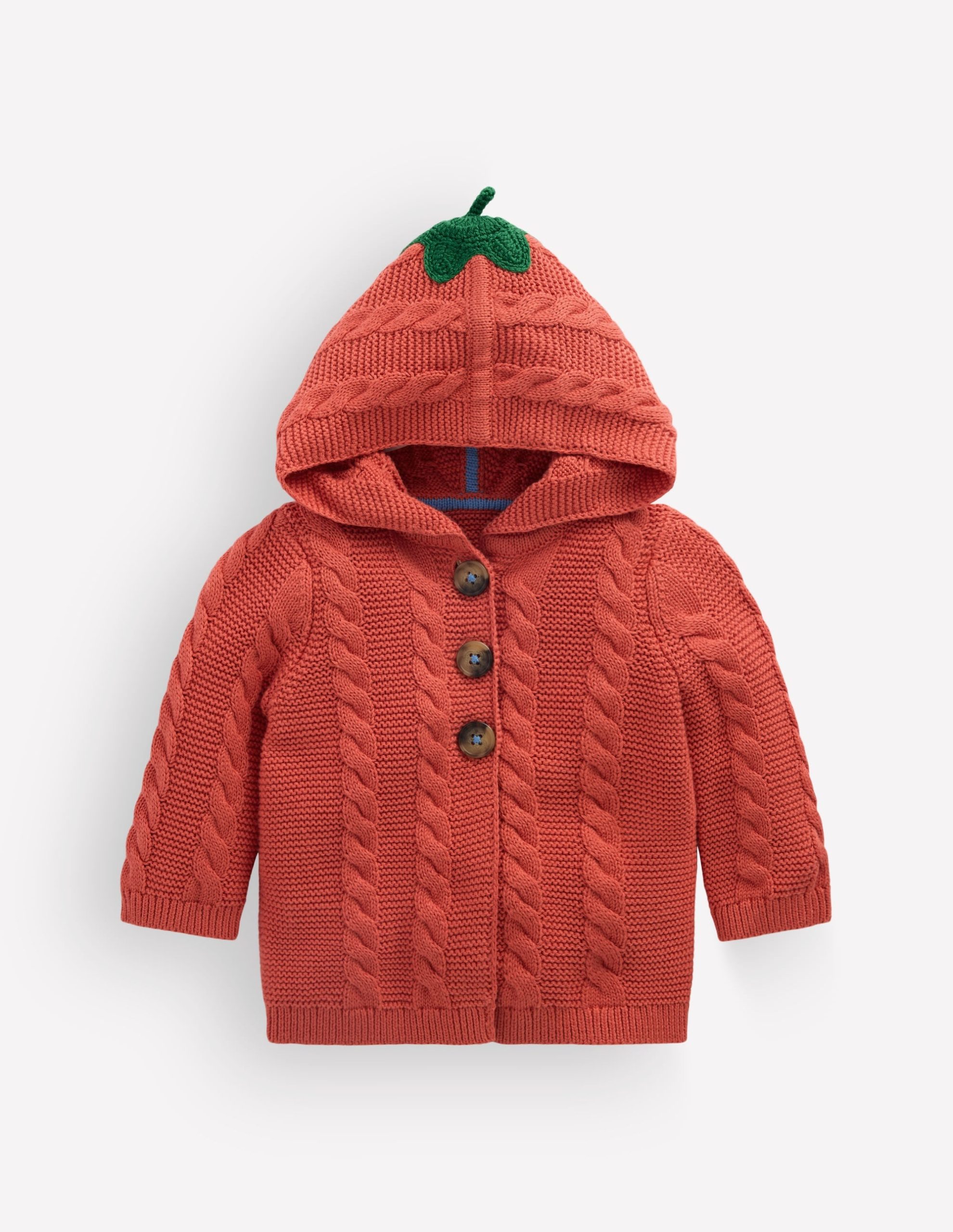 Novelty Cotton Knitted Jacket-Terracotta Clay Pumpkin - Image 6