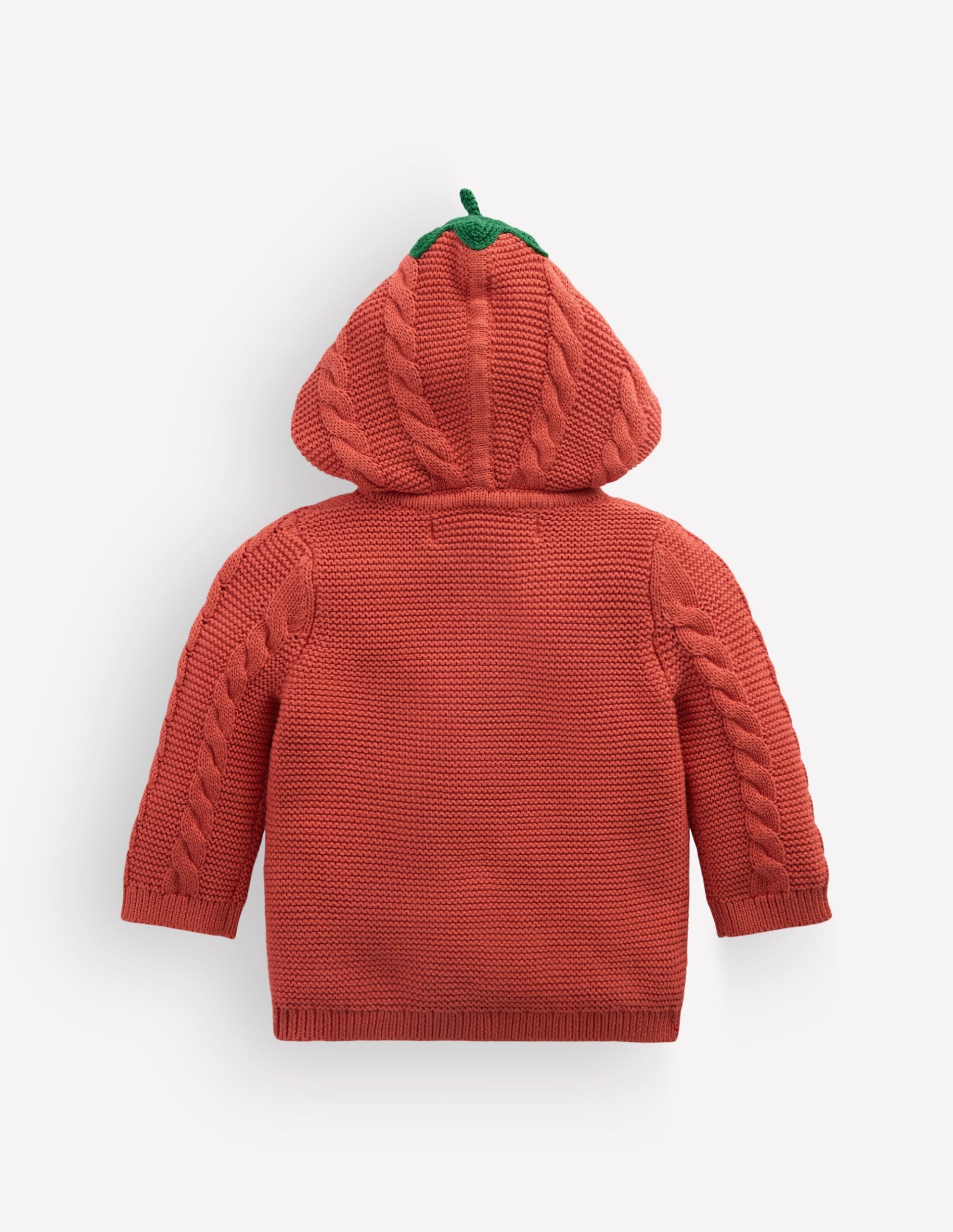 Novelty Cotton Knitted Jacket-Terracotta Clay Pumpkin - Image 7