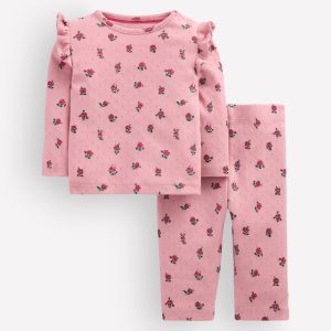 Cotton Pointelle Set-Pink Spaced Floral