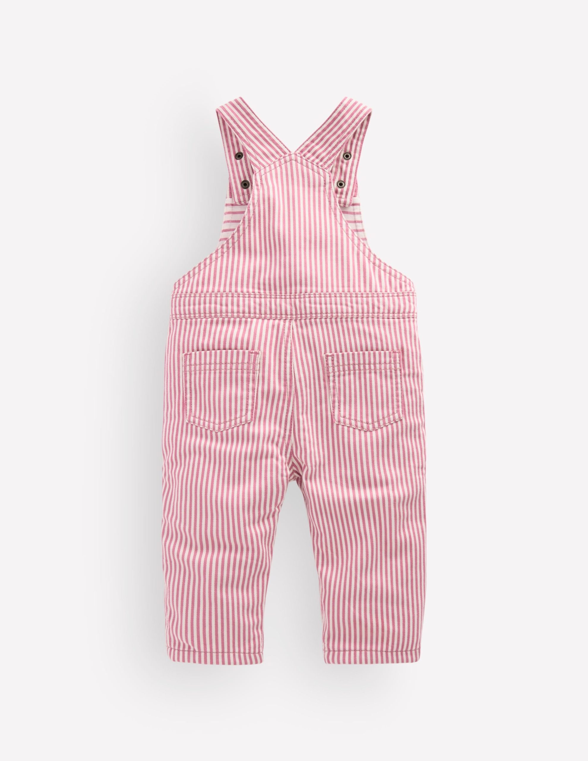 Woven Dungarees-Pink Stripe - Image 2