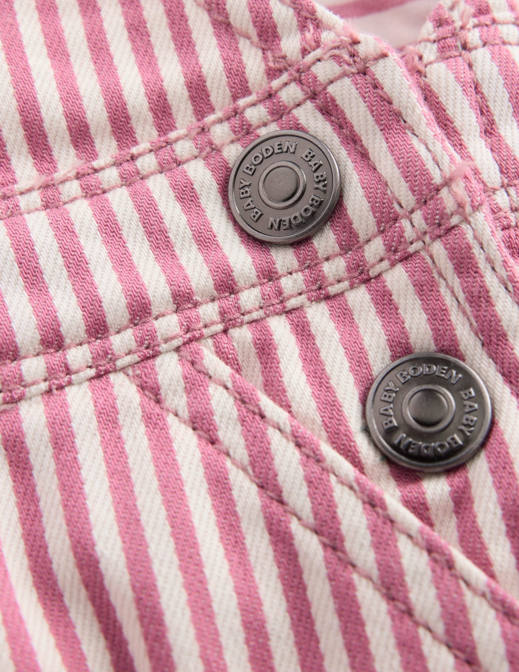 Woven Dungarees-Pink Stripe - Image 3