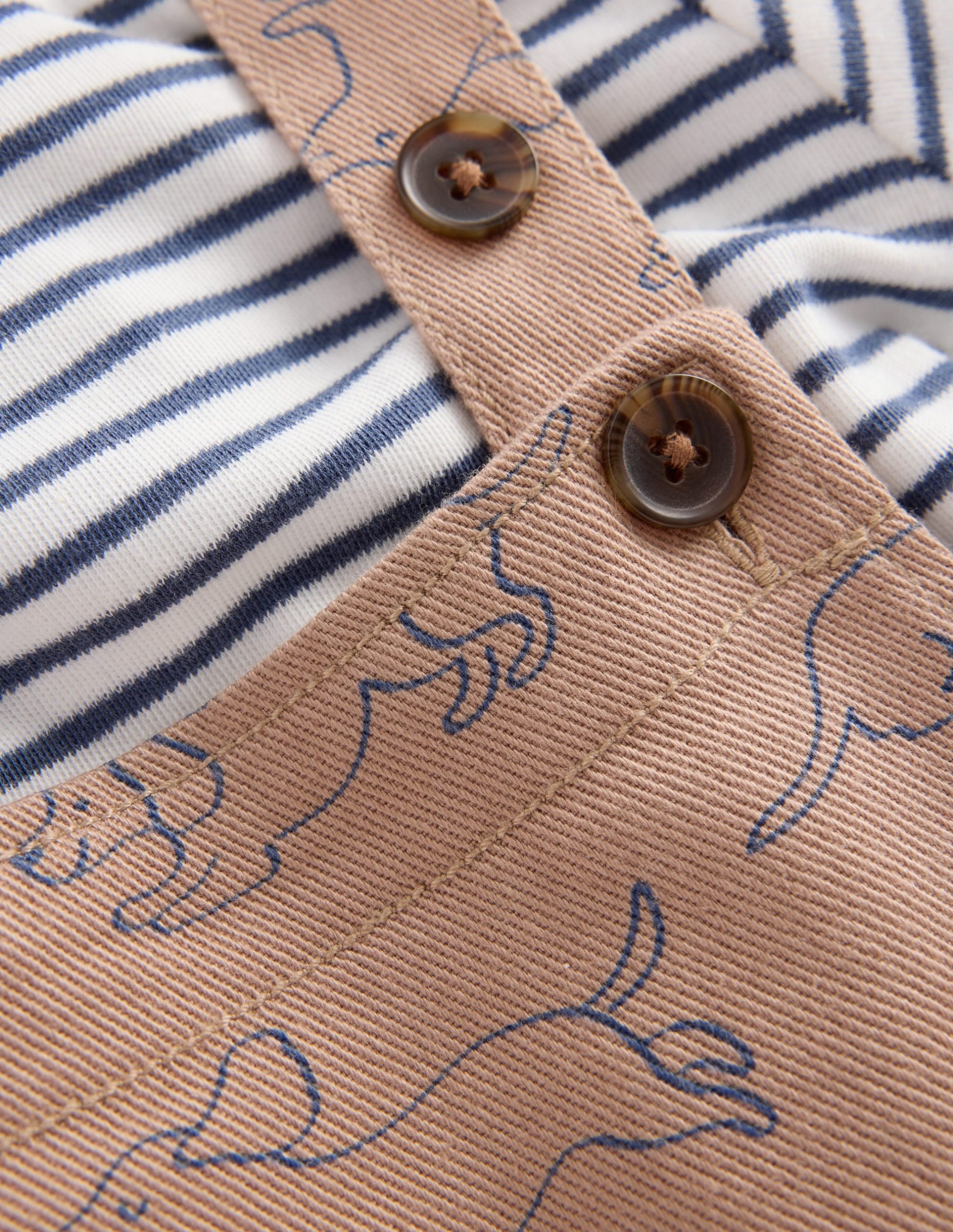 Long Sleeve Dungaree Set-Brown Puppy - Image 3