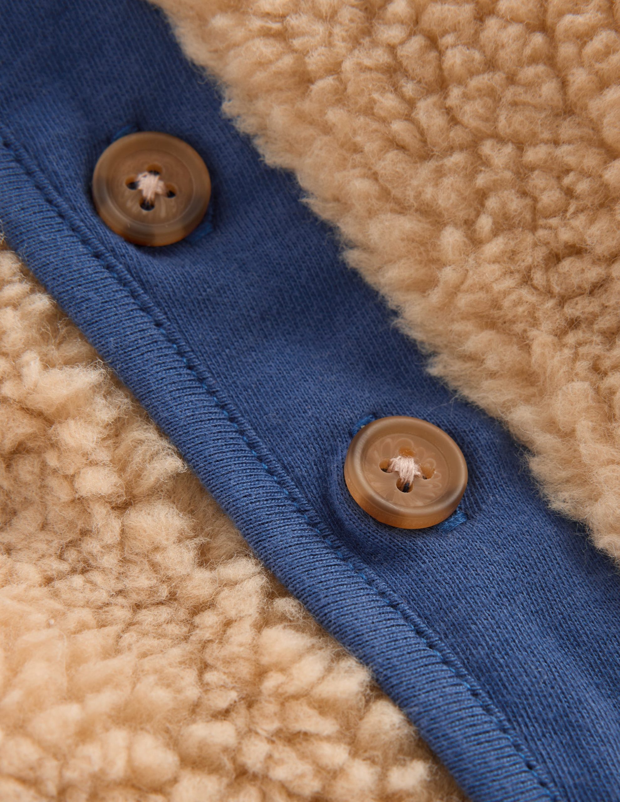 Cosy Borg Button-Down Jacket-Brown/Blue - Image 3