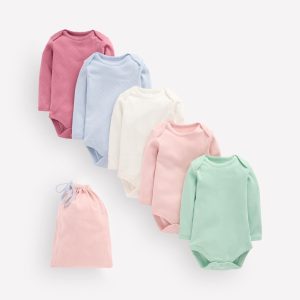 5 Pack Pointelle Bodies-Multi Rainbow