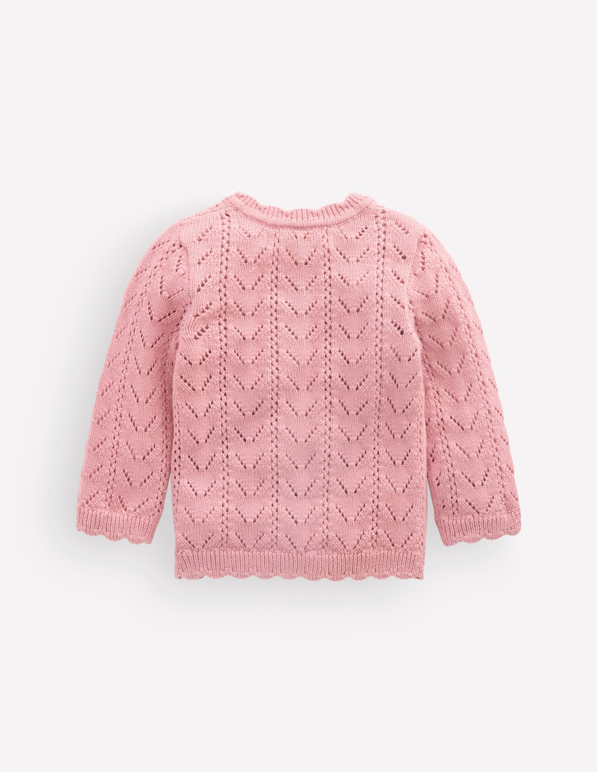 Embroidered Cotton Cardigan-Vintage Pink Mini Embroidered - Image 2