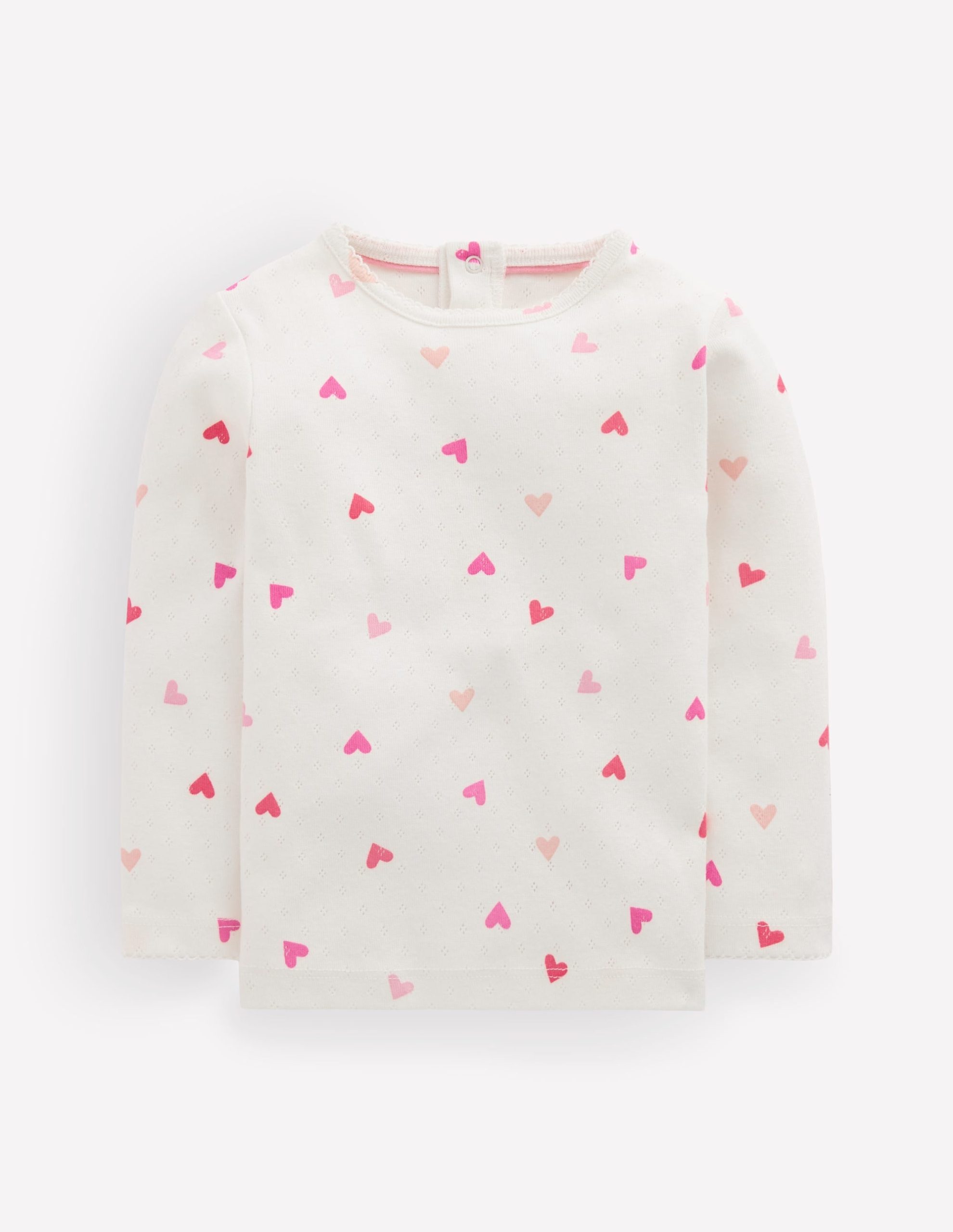 Cotton Pointelle Top-Heart
