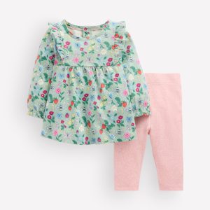 Jersey Tunic Set-Green Bee Garden