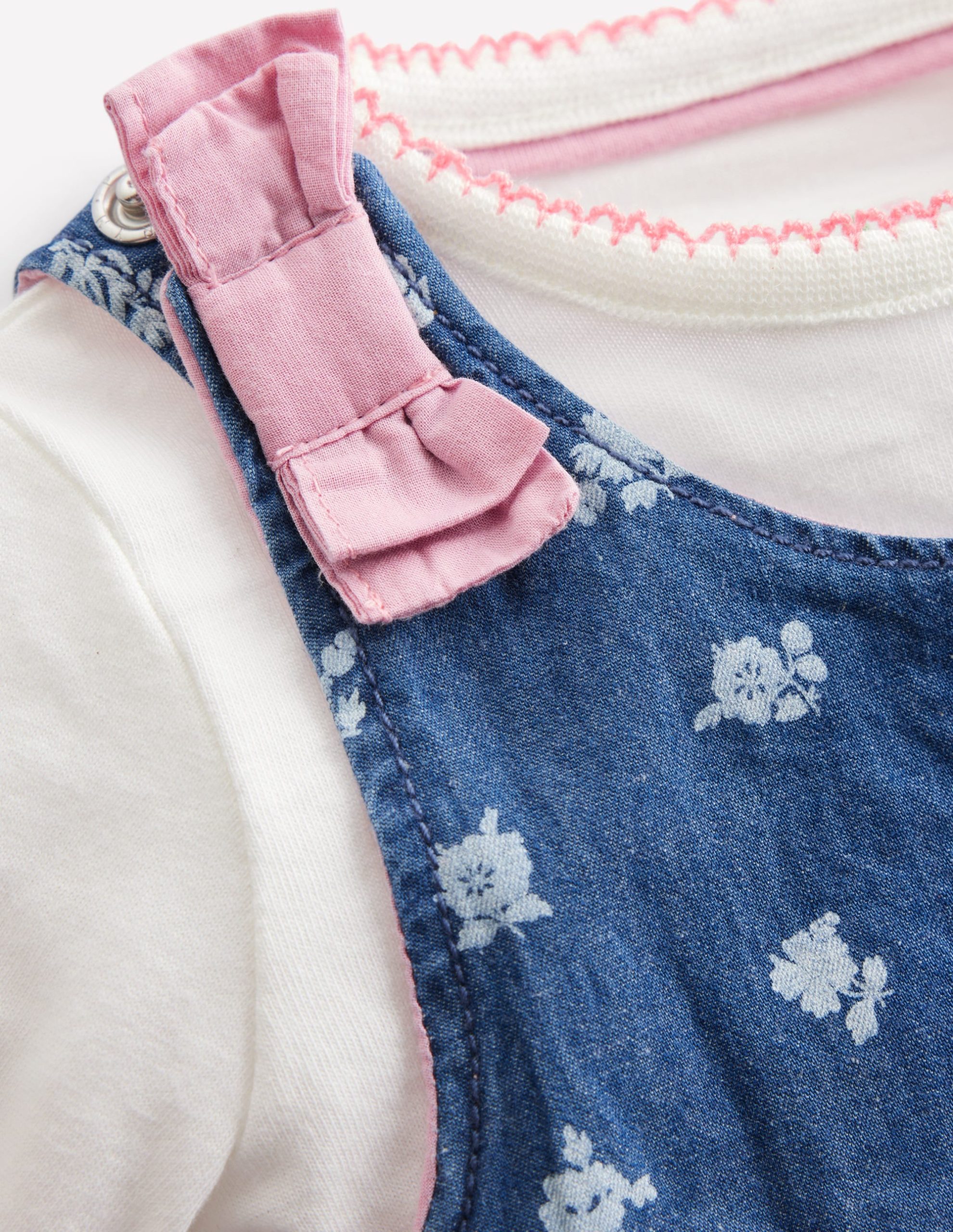 Woven Overalls Set-Chambray Roses - Image 3