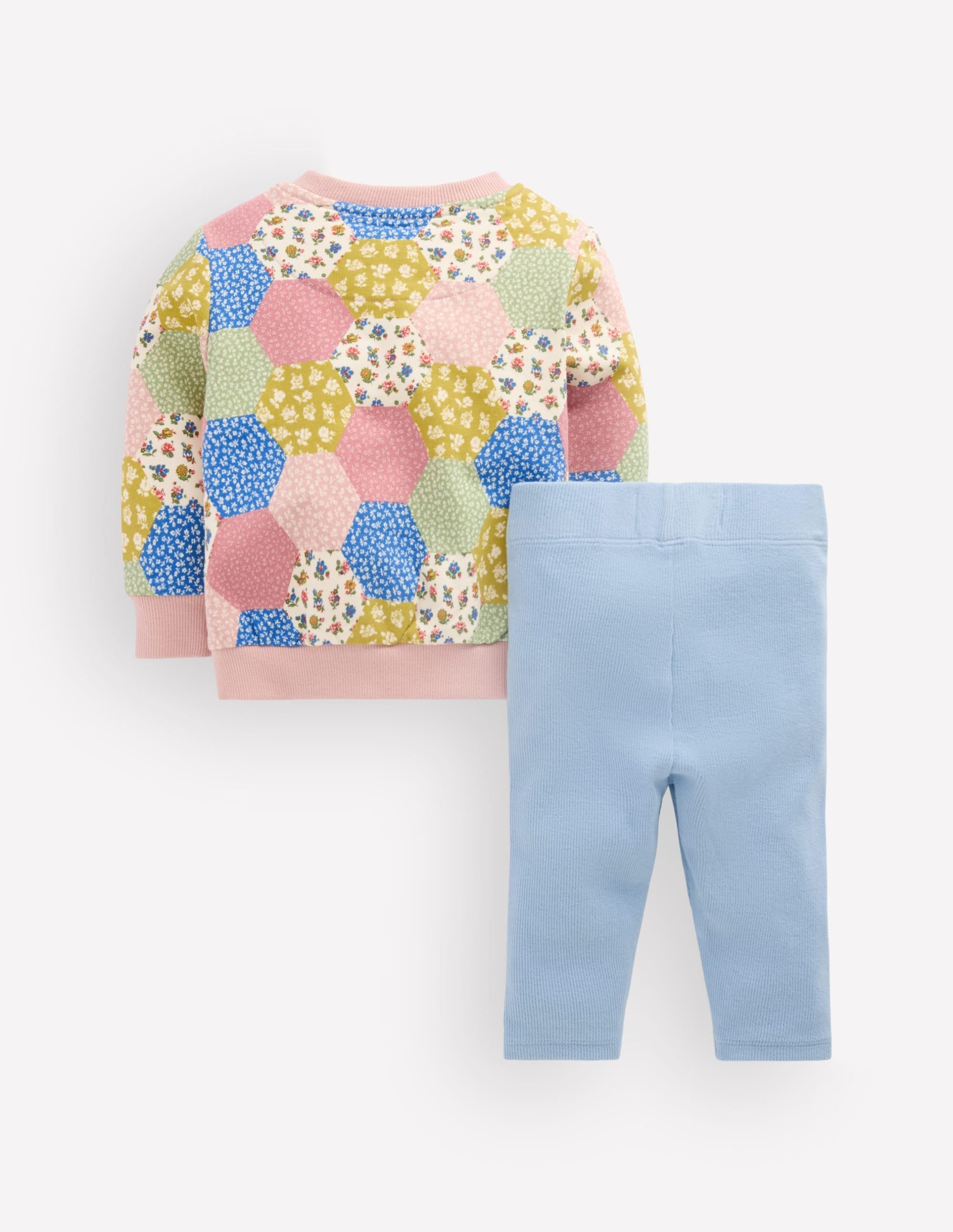 Sweatshirt & Legging Set-Multi Patchwork Print - Image 2