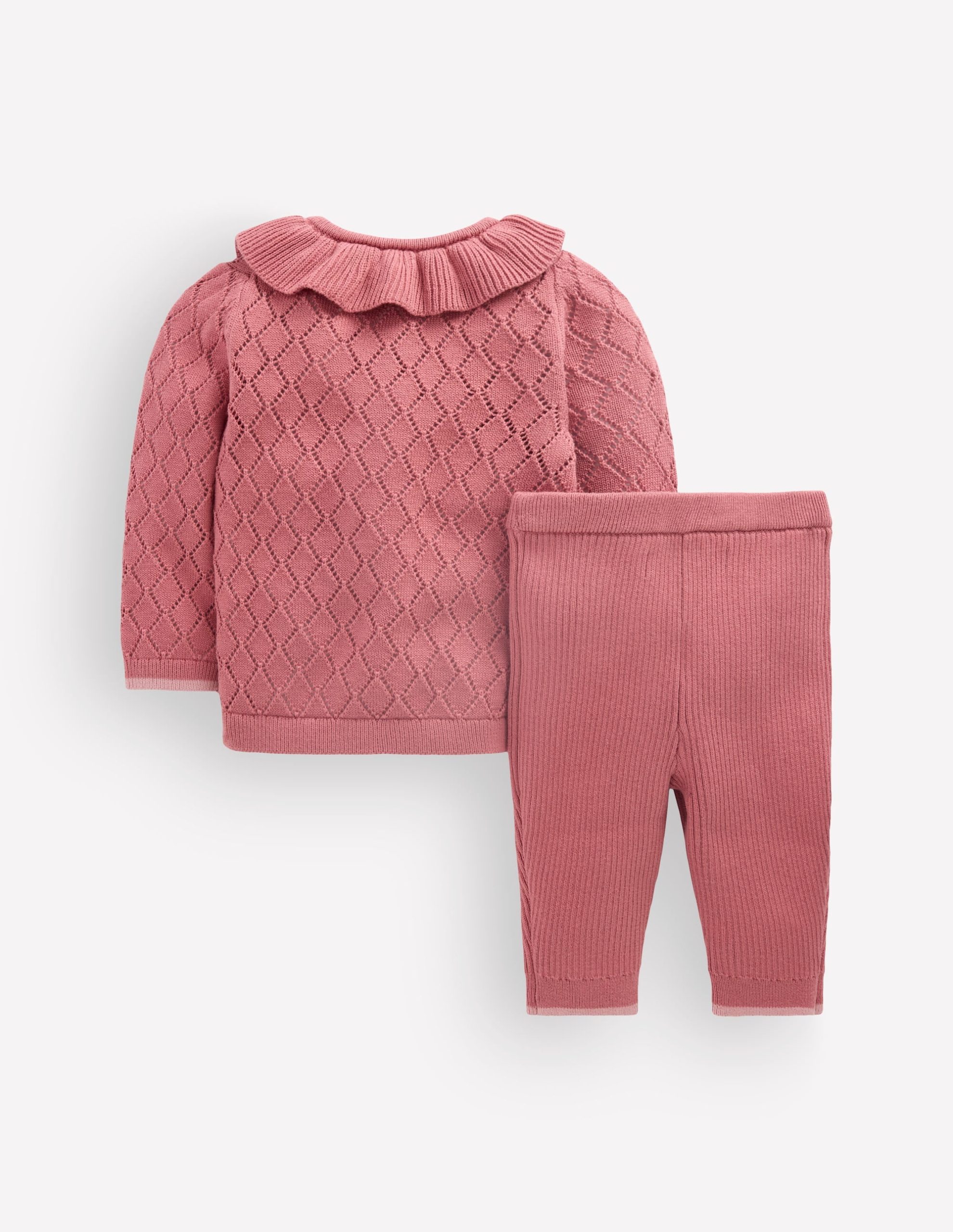 Pointelle Knitted Play Set-Vintage Rose - Image 2